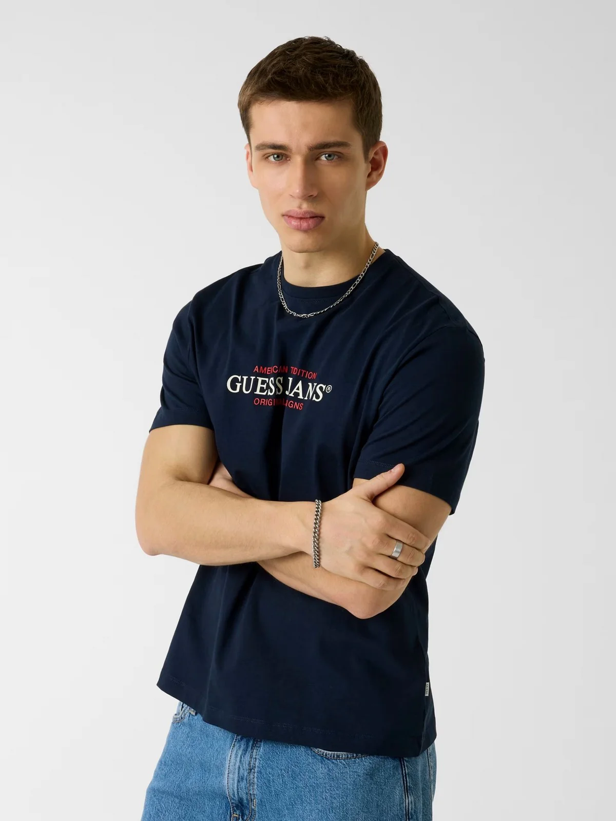 GUESS T-shirt Uomo GJ SS CN REG AMERICAN TRAD TEE M4YI42 K8FQ4 A71W DARING OCEAN - Image 2