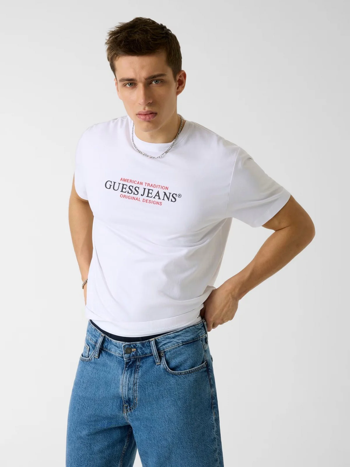 GUESS T-shirt Uomo GJ SS CN REG AMERICAN TRAD TEE M4YI42 K8FQ4 G011 PURE WHITE - Image 2