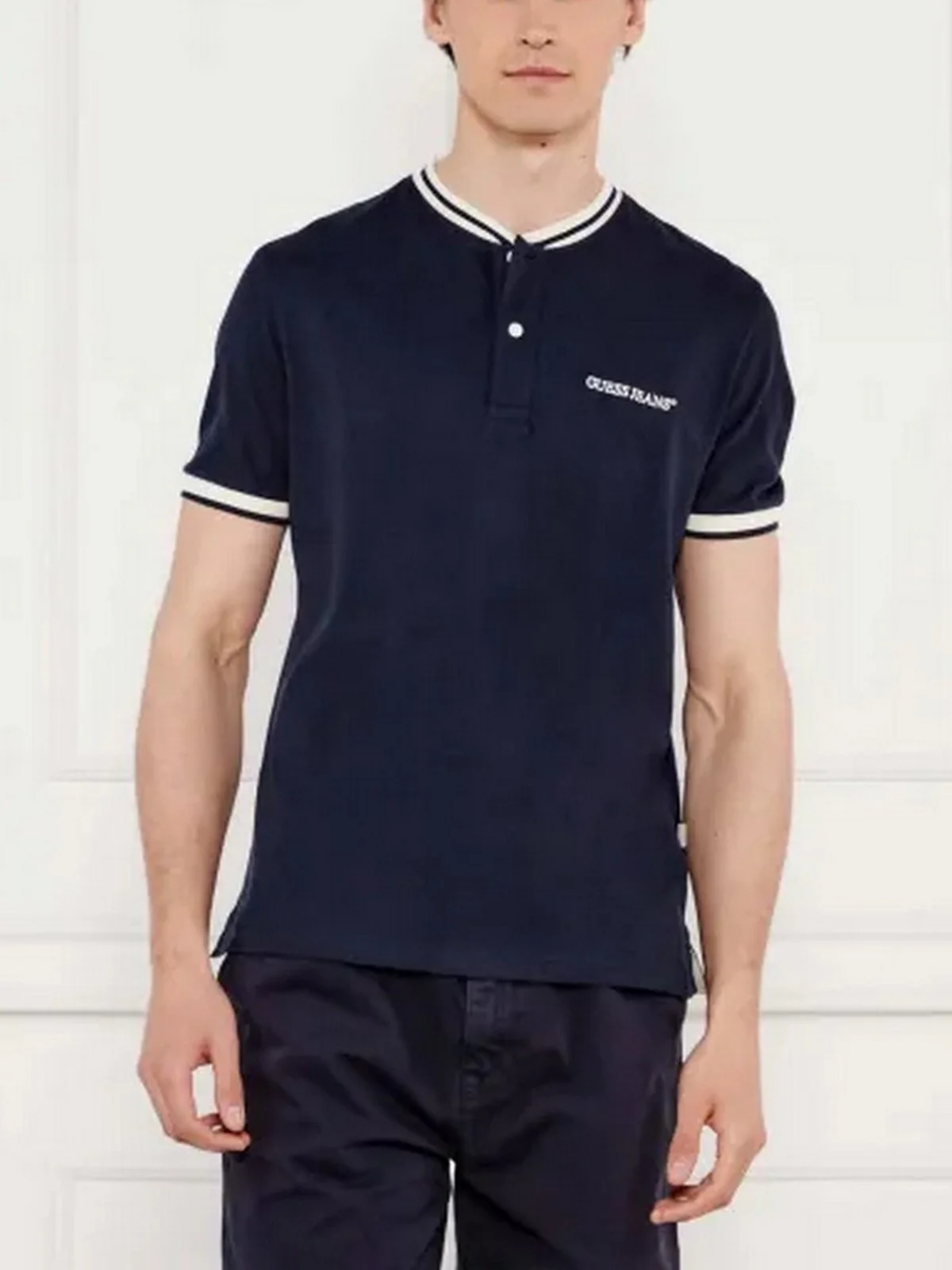 GUESS T-shirt Uomo GJ SS CN REG  HENLEY TEE M5GP49 KCTV1 A71W DARING OCEAN - Image 2