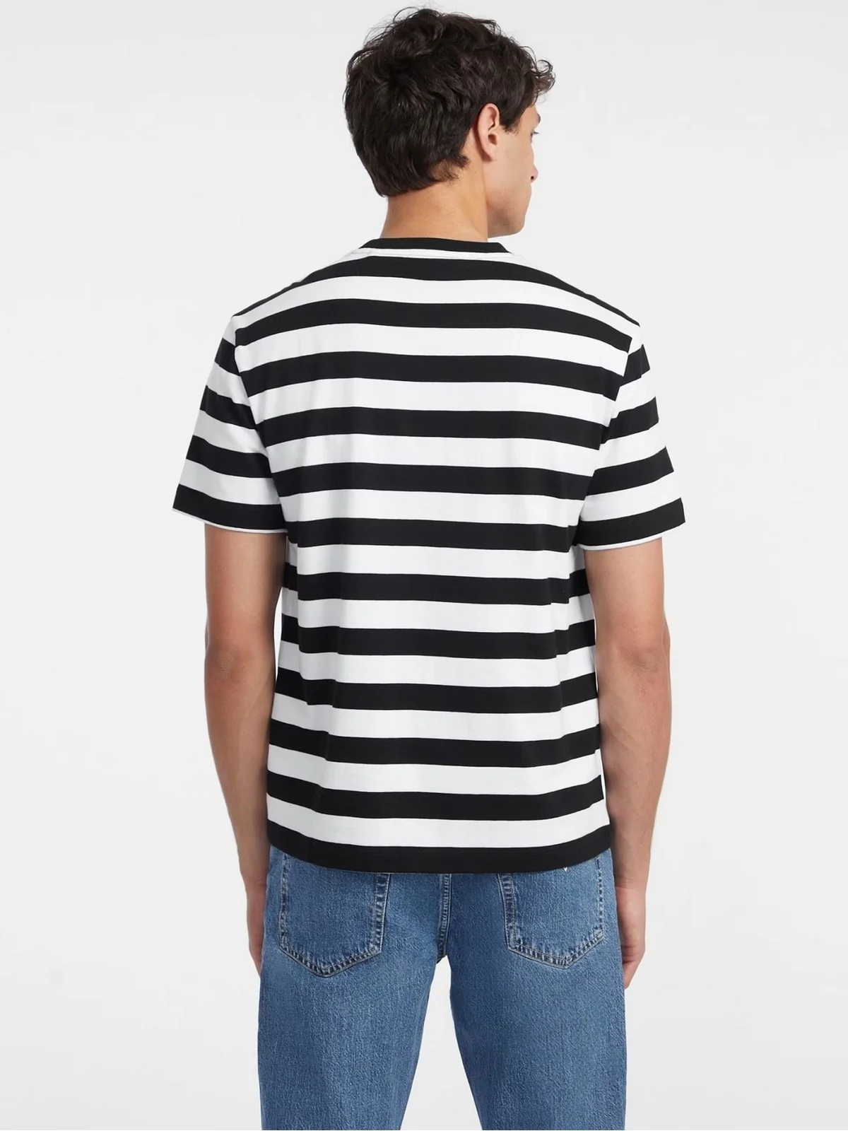 GUESS T-shirt Uomo GJ SS CN REG STRIPED YD TEE M4YI84 K9XF1 S052 WHITE AND BLACK STRI - Image 3