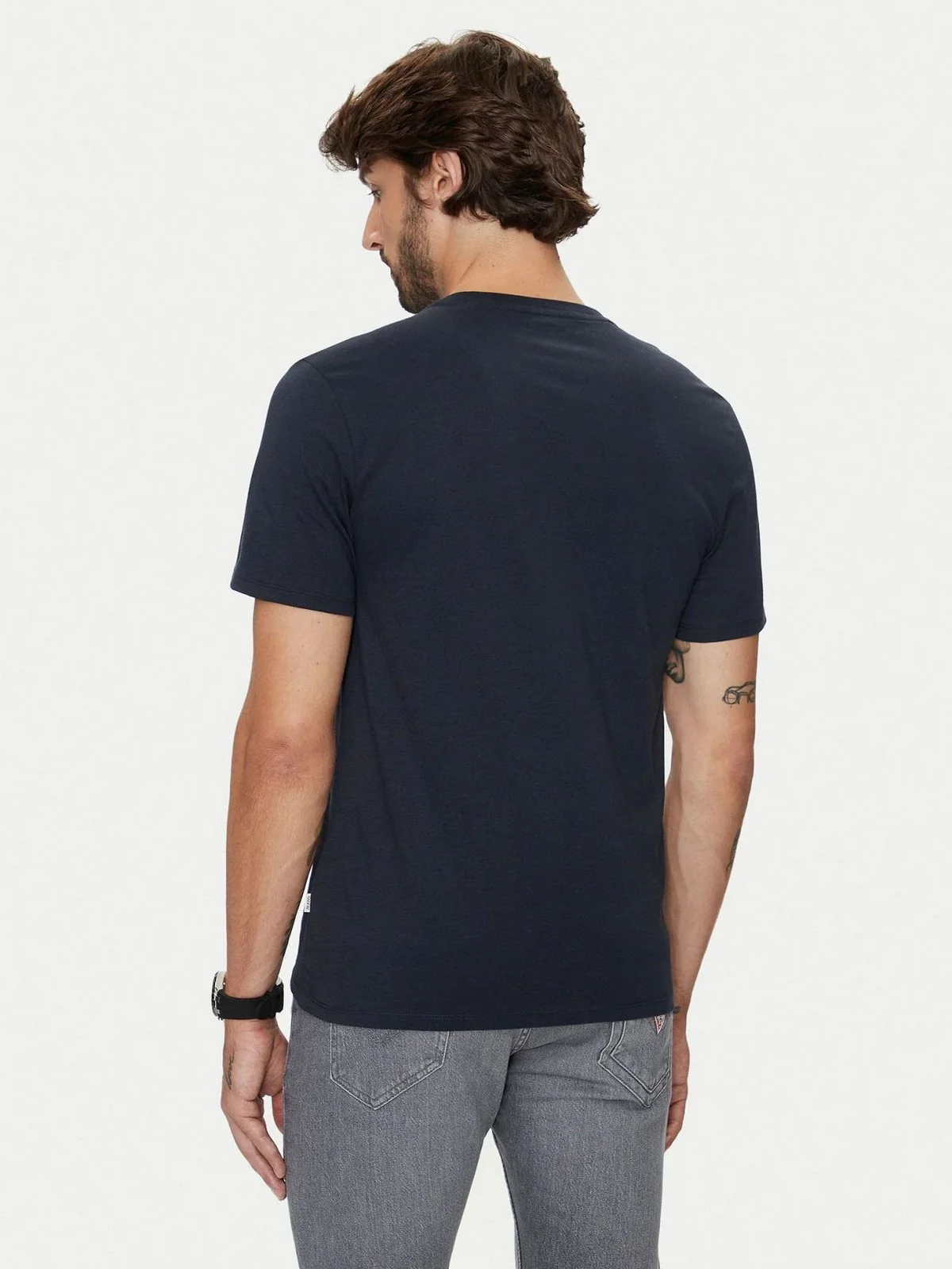 GUESS T-shirt Uomo GJ SS CN SLIM LOGO EMBRO TEE M4YI52 K8HM0 A71W DARING OCEAN - Image 4