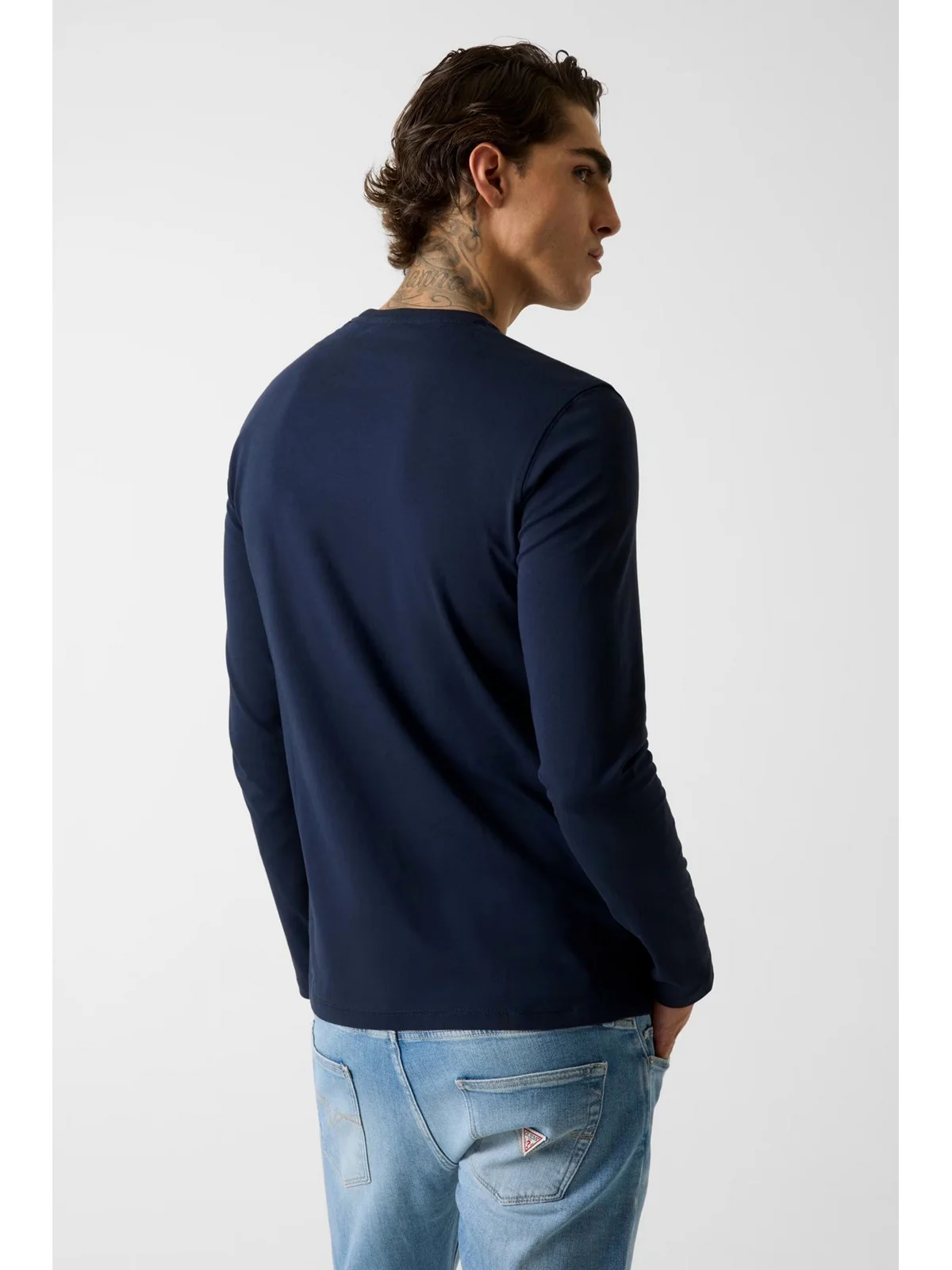 GUESS T-shirt Uomo LS CN LOGO BOX TEE M6RI18 J1314 G7V2 SMART BLUE - Image 4