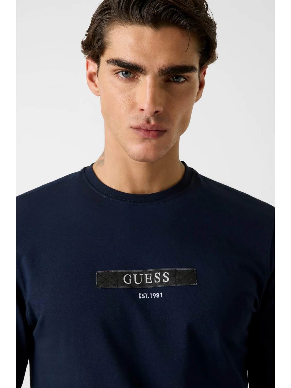GUESS T-shirt Uomo LS CN LOGO BOX TEE M6RI18 J1314 G7V2 SMART BLUE - Image 5