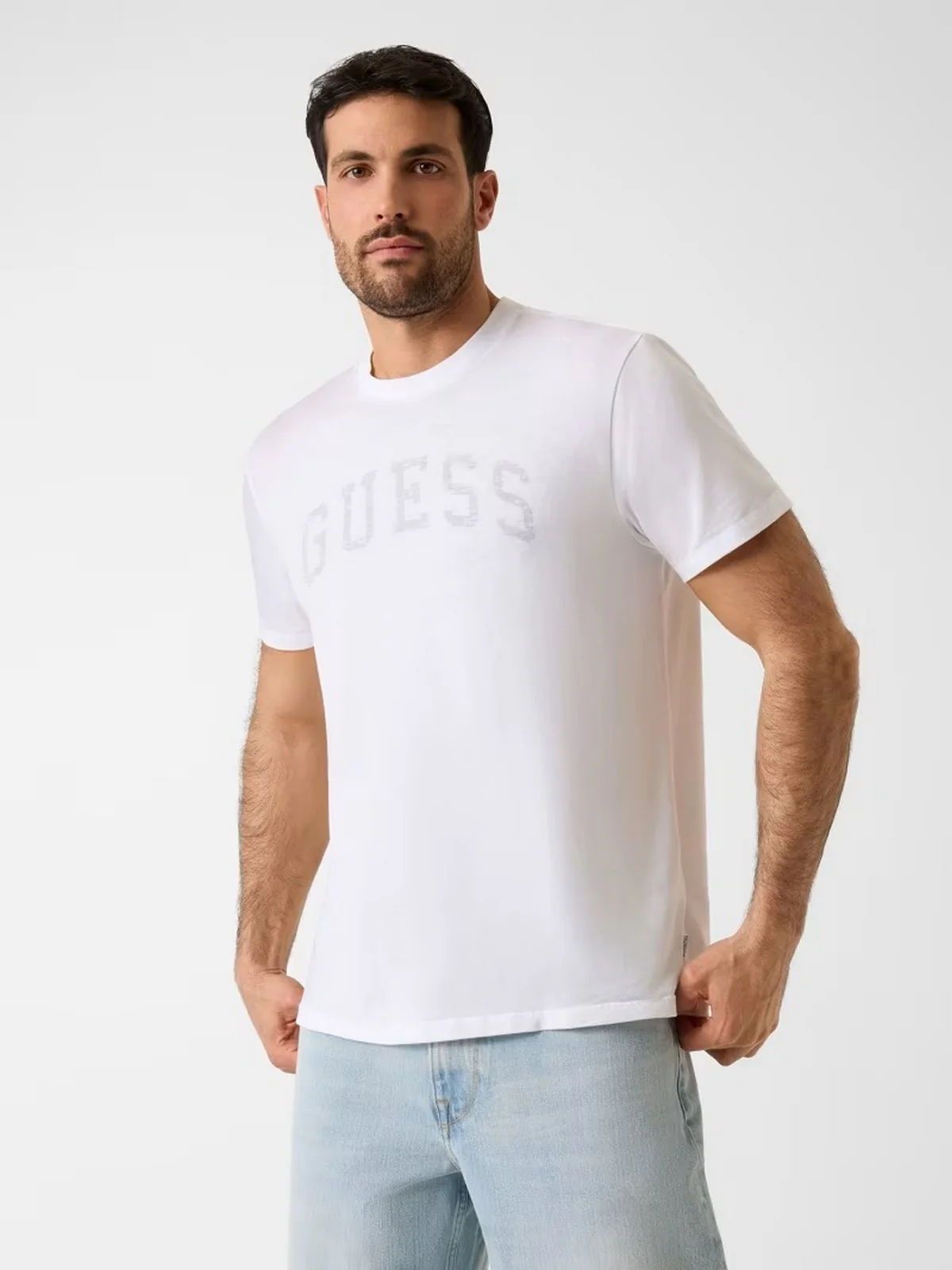 GUESS T-shirt Uomo SS BSC MARINE LOGO TEE M6RI11 KC4J0 G011 PURE WHITE - Image 2