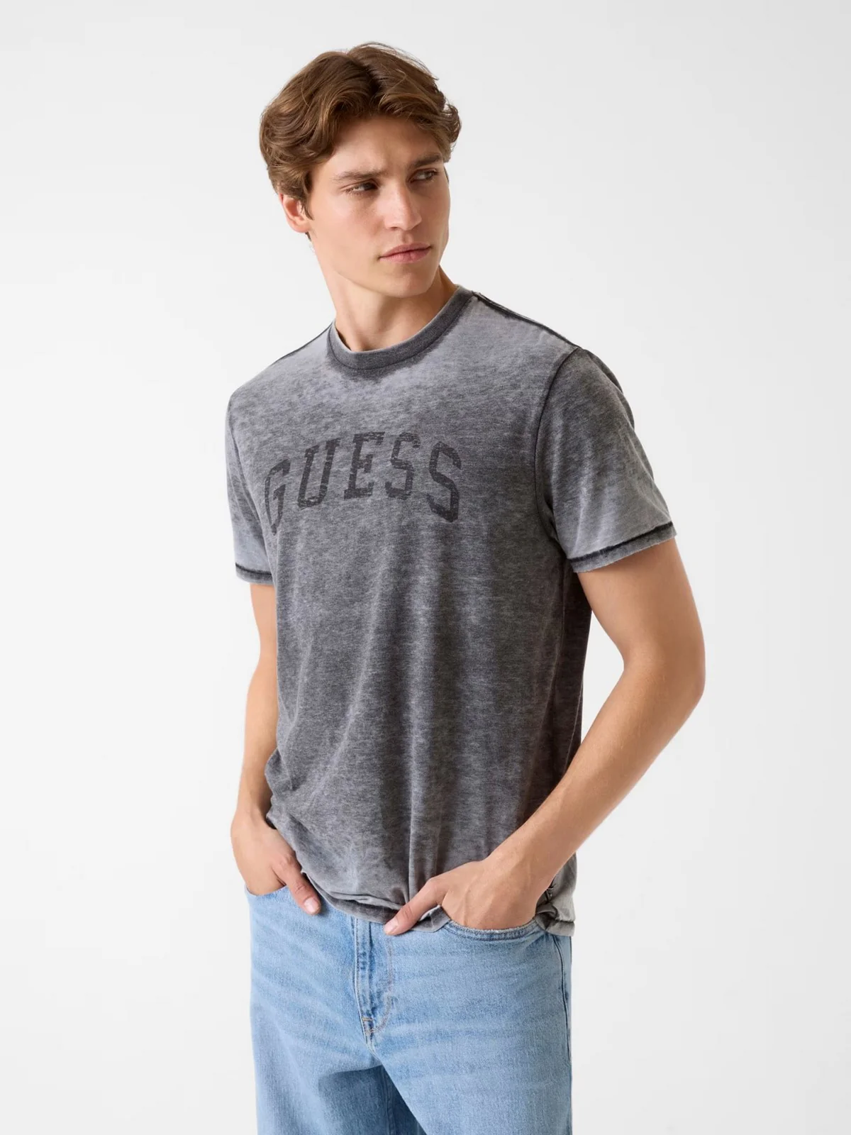 GUESS T-shirt Uomo SS BSC MARINE LOGO TEE M6RI11 KC4J0 JBLK Jet Black A996 - Image 2