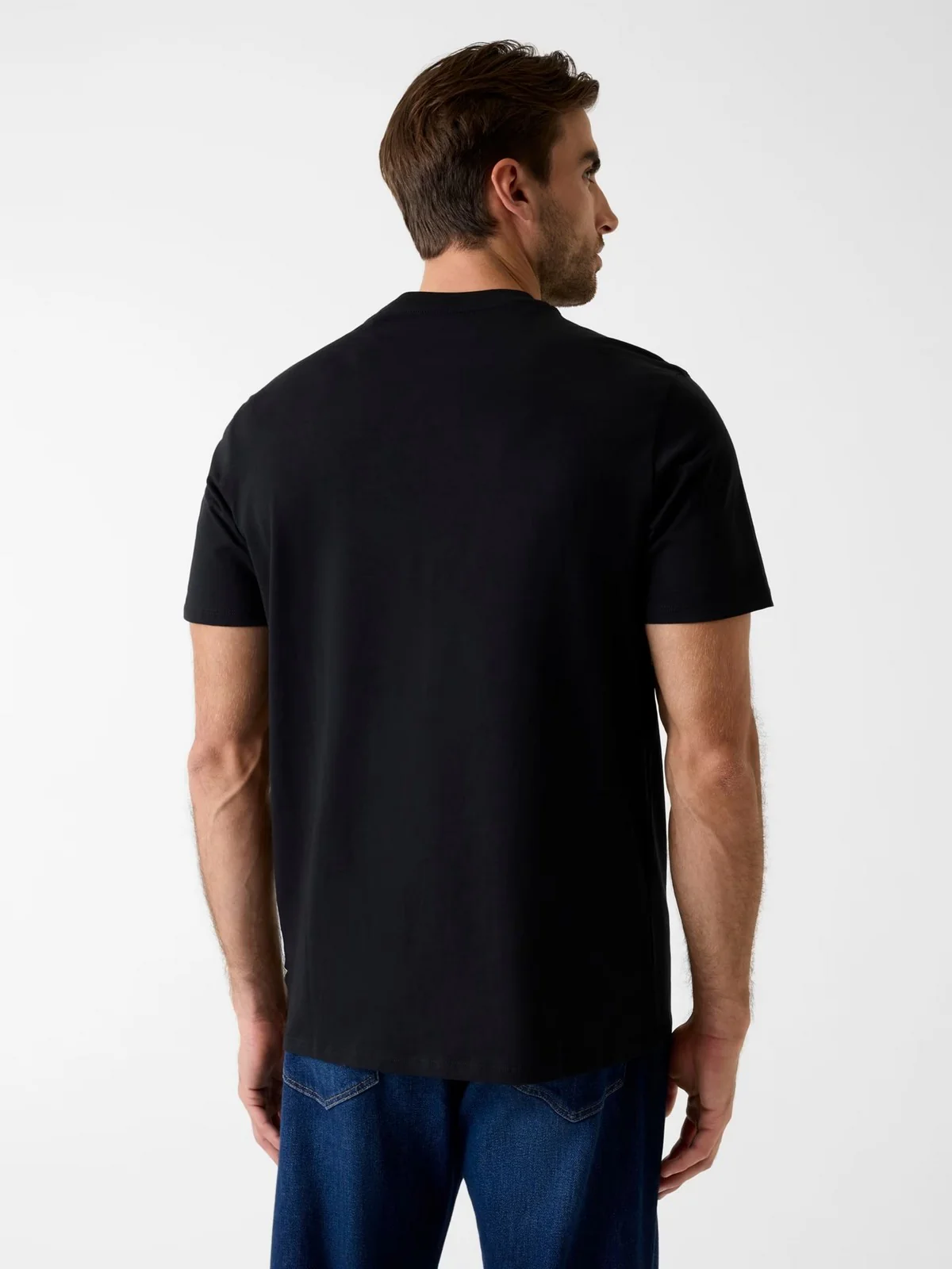GUESS T-shirt Uomo SS BSC PEONY STITCH TEE M6RI04 I3Z14 JBLK Jet Black A996 - Image 3