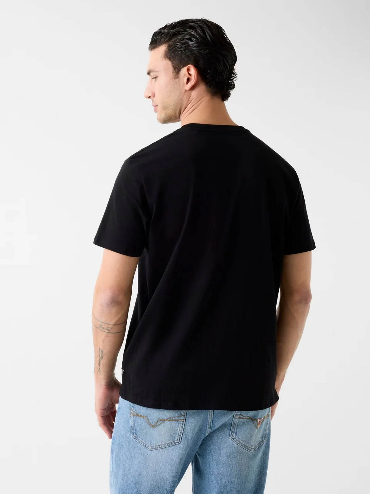 GUESS T-shirt Uomo SS BSC SHIMMER QUATTRO G TEE M6RI03 I3Z14 JBLK Jet Black A996 - Image 3