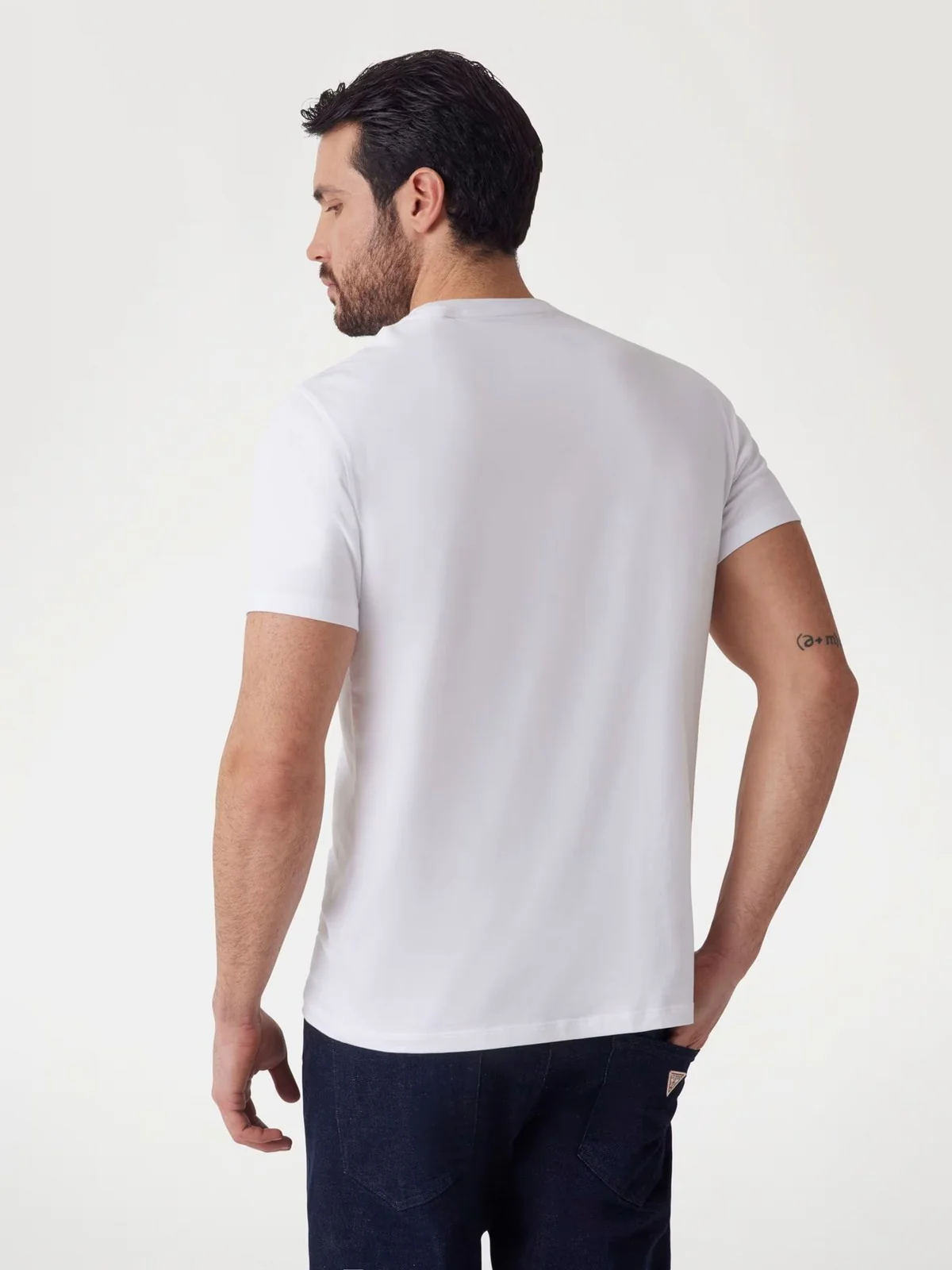 GUESS T-shirt Uomo SS CN BASIC PIMA TEE M4GI70 KC9X0 G011 PURE WHITE - Image 3