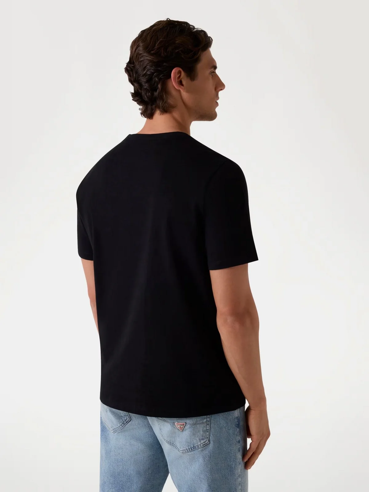 GUESS T-shirt Uomo SS CN PATCH TEE M4YI0A KCCM1 JBLK Jet Black A996 - Image 3