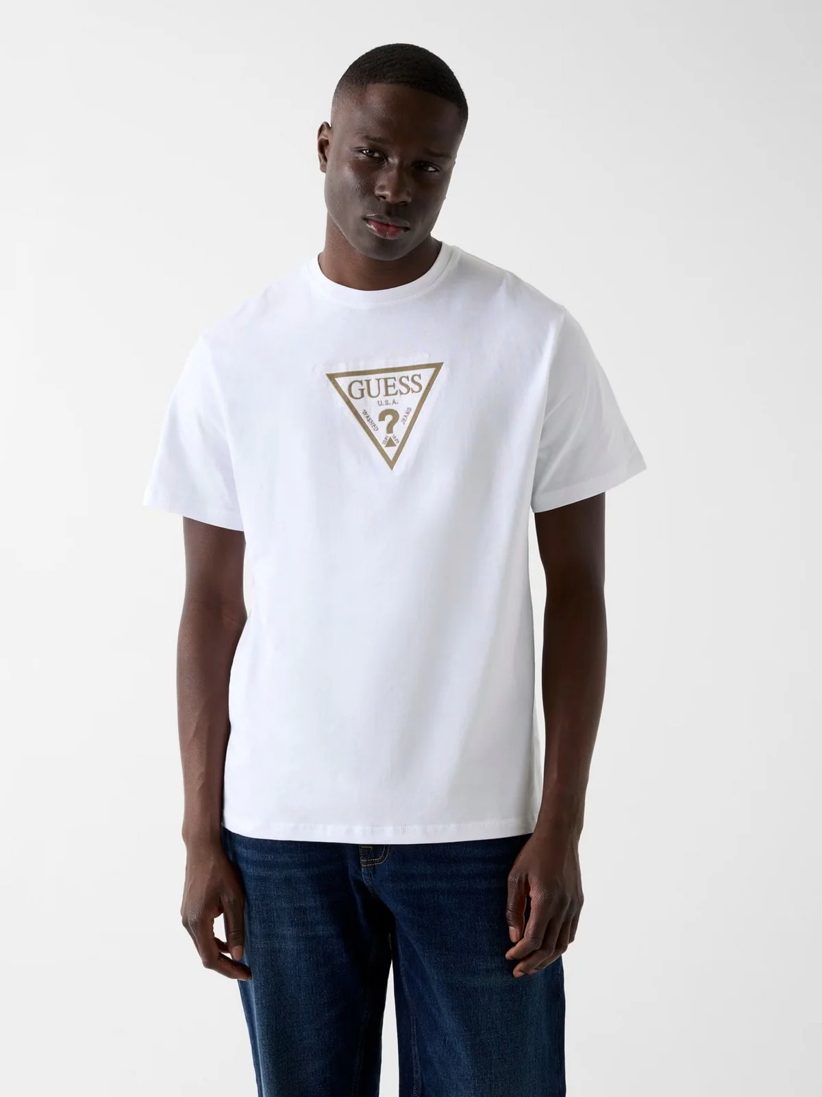 GUESS T-shirt Uomo SS CN TERRY LOGO TEE M6RI23 K8FQ4 G011 PURE WHITE - Image 2