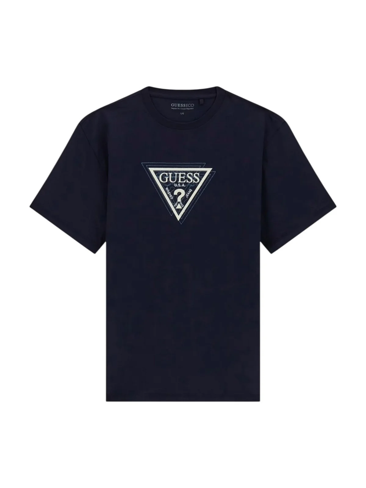 GUESS T-shirt Uomo SS CN TERRY LOGO TEE M6RI23 K8FQ4 G7V2 SMART BLUE