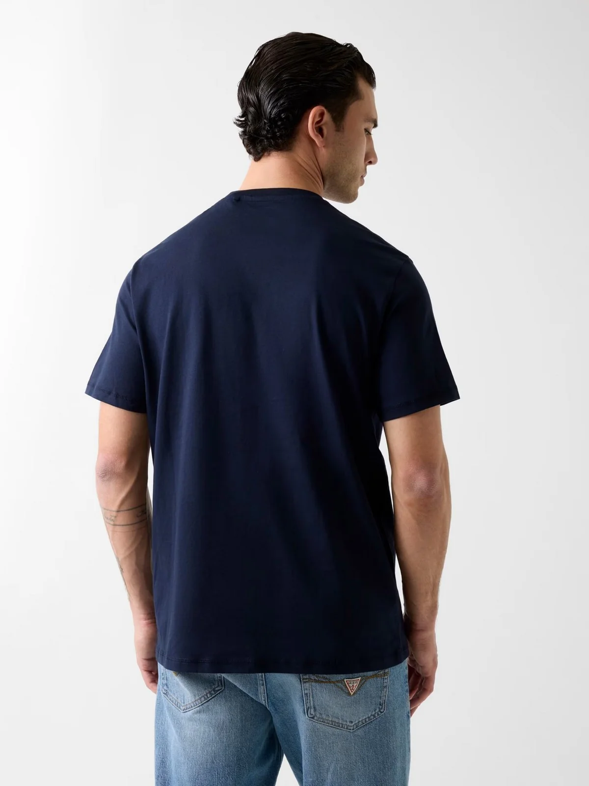 GUESS T-shirt Uomo SS CN TERRY LOGO TEE M6RI23 K8FQ4 G7V2 SMART BLUE - Image 3