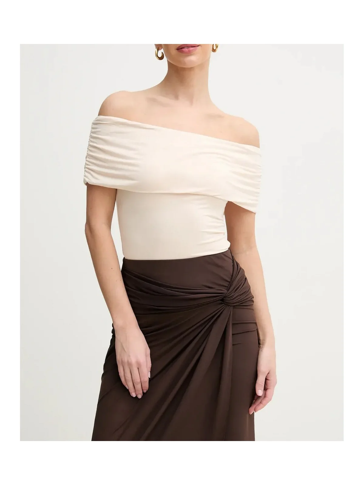 GUESS Top Donna CHARLOTTE OFF SHOULDER TOP W5GP08 KACM2 G1CX BUTTER ICECREAM - Image 3
