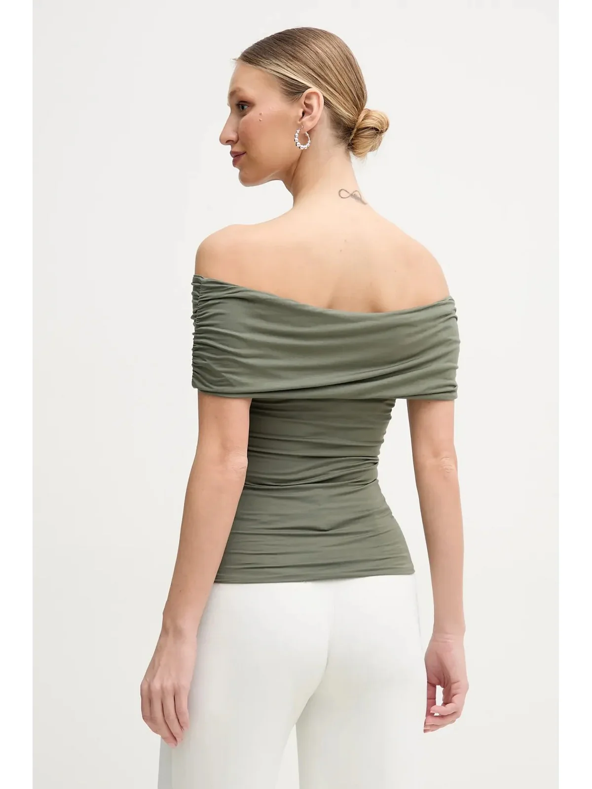 GUESS Top Donna CHARLOTTE OFF SHOULDER TOP W5GP08 KACM2 G8CJ SAGE LEAF - Image 3