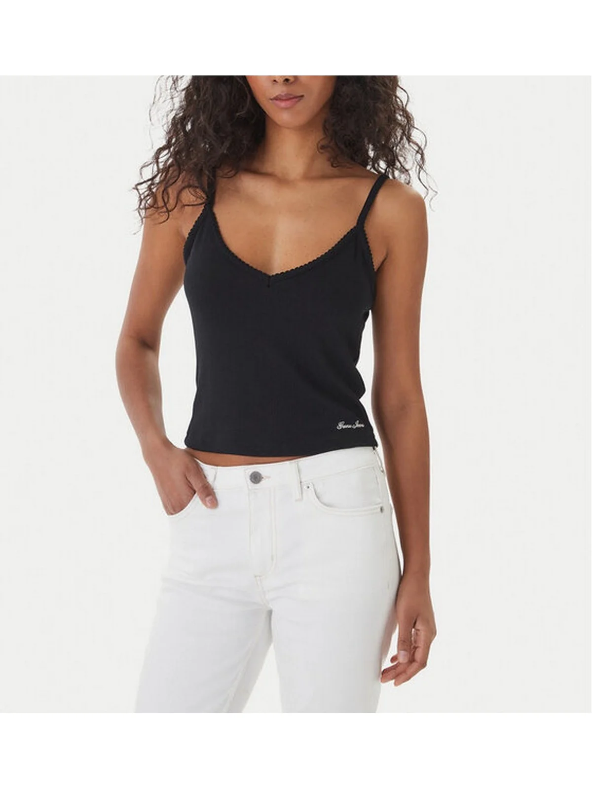GUESS Top Donna GJ POINTELLE CAMI W6GPB5 KG372 JBLK Jet Black A996 - Image 3