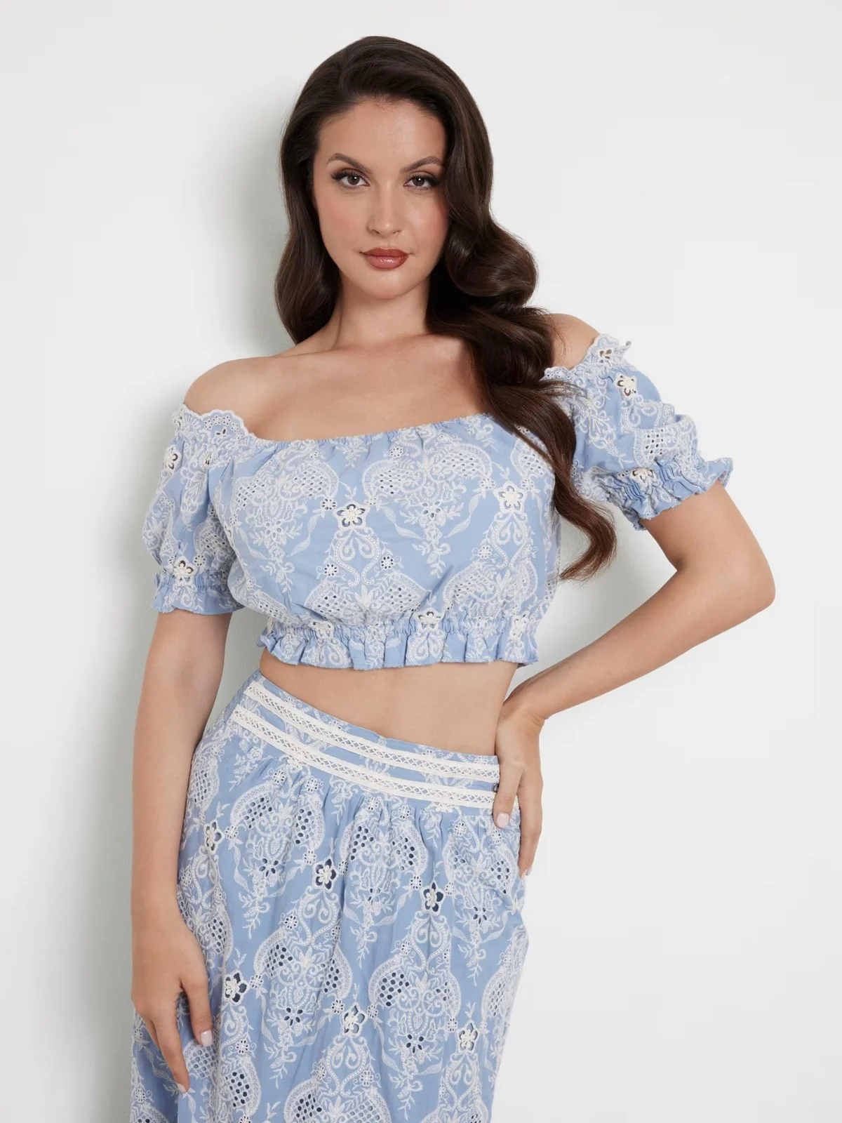 GUESS Top Donna Off Shoulder Frida T W4GH40 WG4F0 F7IM Blu - Image 2
