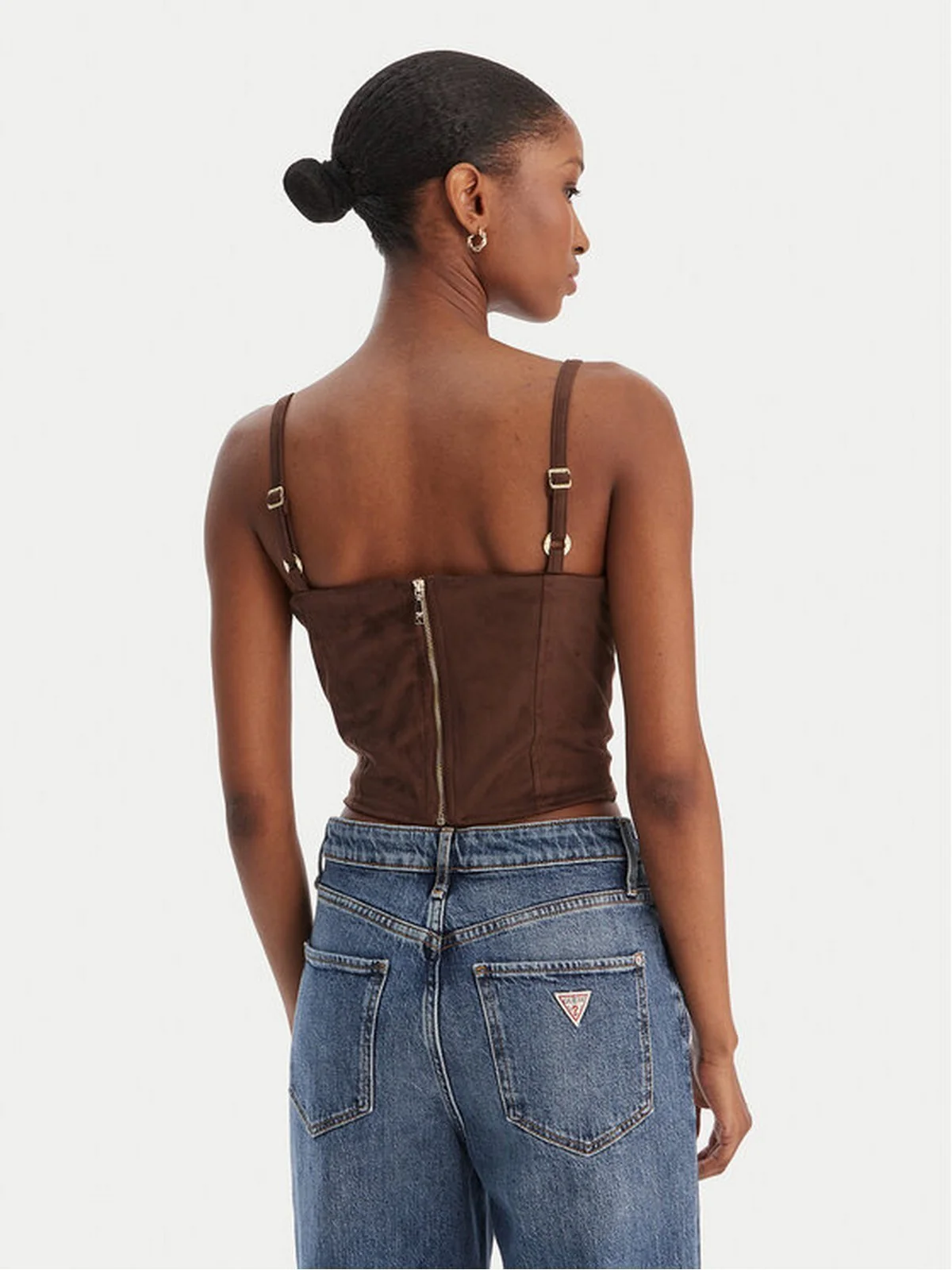 GUESS Top Donna SL NUNZIA CORSET W6RH03 WJ472 G1EA DARK COFFEE - Image 2