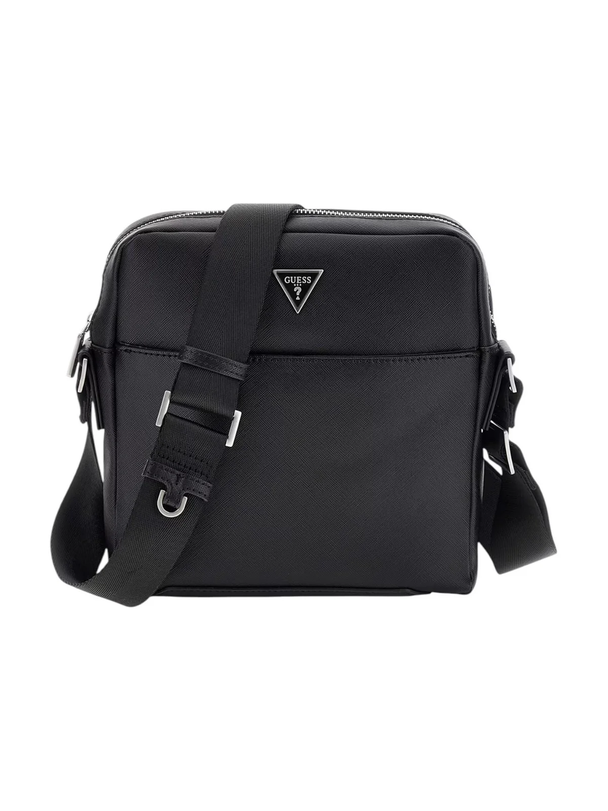 GUESS Tracolla Uomo SAFFIANO ECO TOP ZIP CROSSBODY HMTOSA P4258 BLA Nero