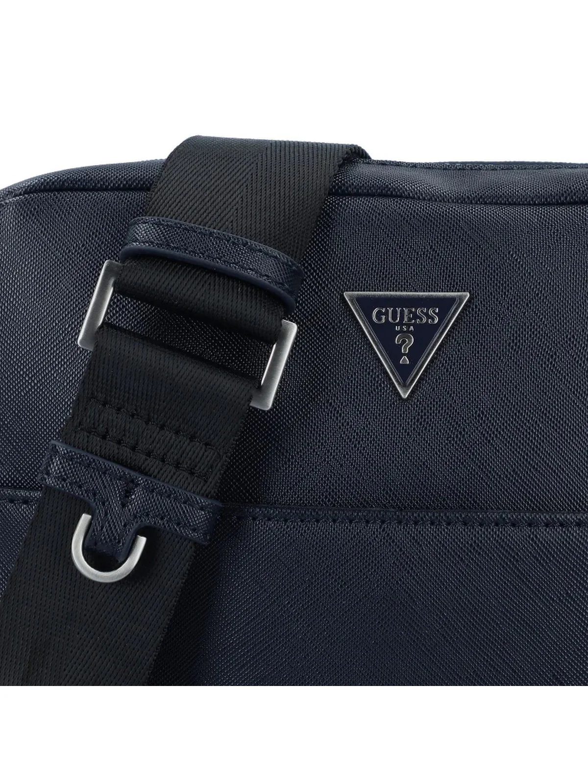 GUESS Tracolla Uomo SAFFIANO ECO TOP ZIP CROSSBODY HMTOSA P4258 DBU Blu - Image 3