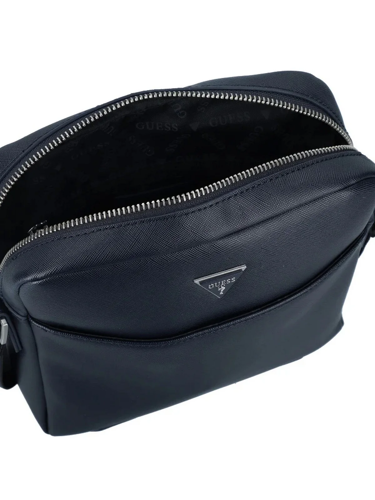 GUESS Tracolla Uomo SAFFIANO ECO TOP ZIP CROSSBODY HMTOSA P4258 DBU Blu - Image 4