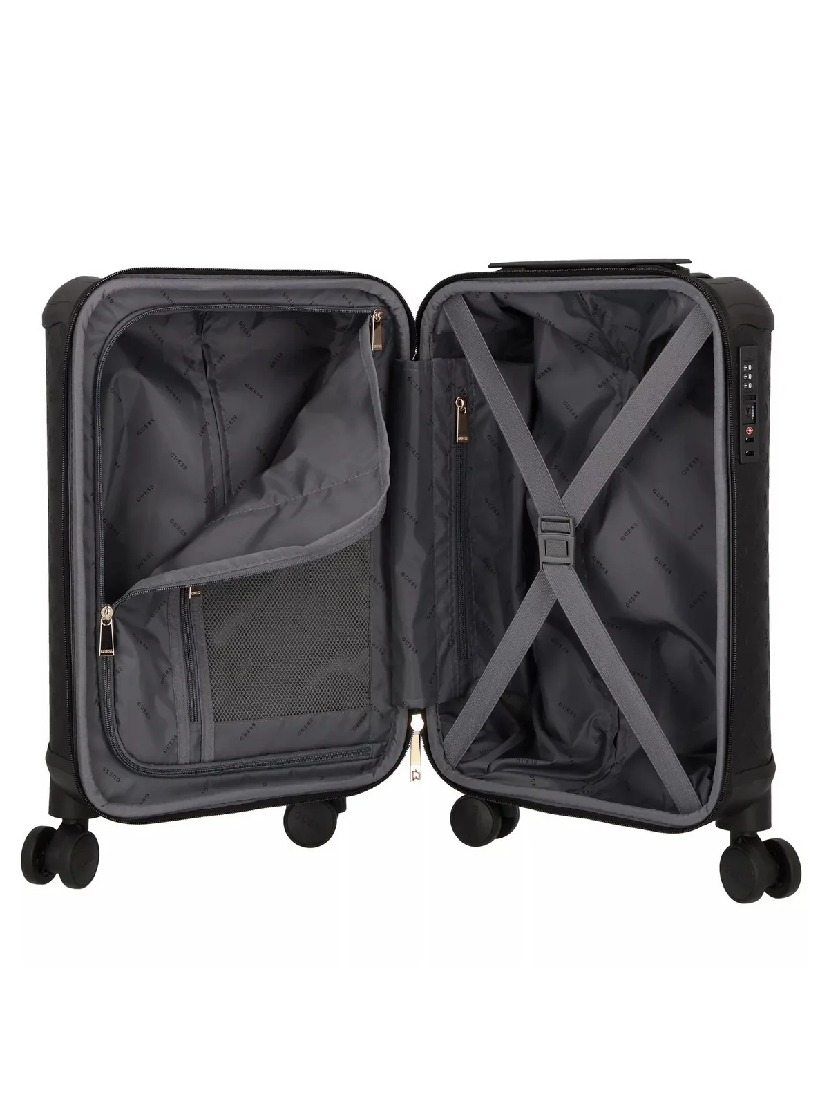 GUESS Valigia e Trolley Donna WILDER 18 IN 8-WHEELER TWK745 29830 BLA Nero - Image 5