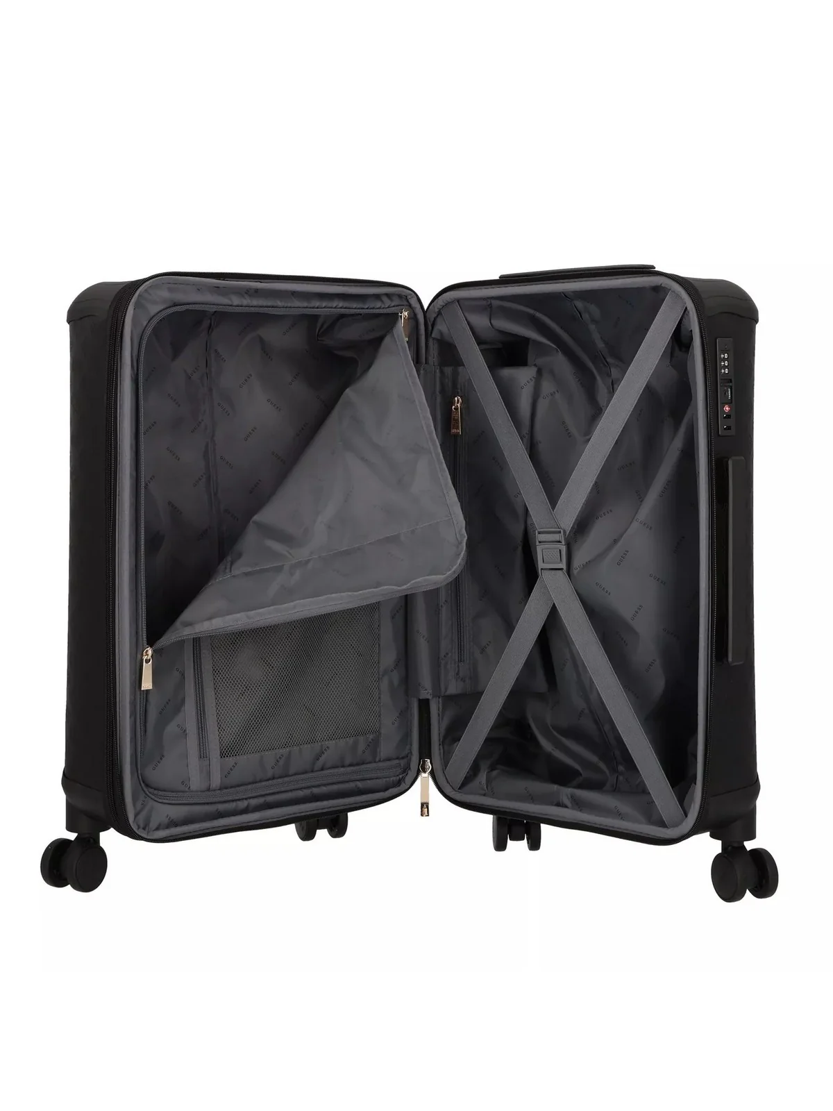 GUESS Valigia e Trolley Donna WILDER 22 IN 8-WHEELER TWK745 29820 BLA Nero - Image 5