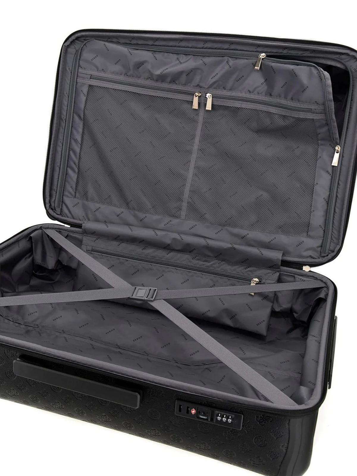 GUESS Valigie e Trolley Donna WILDER 28 IN 8-WHEELER TWDP74 52988 BLA BLACK - Image 3