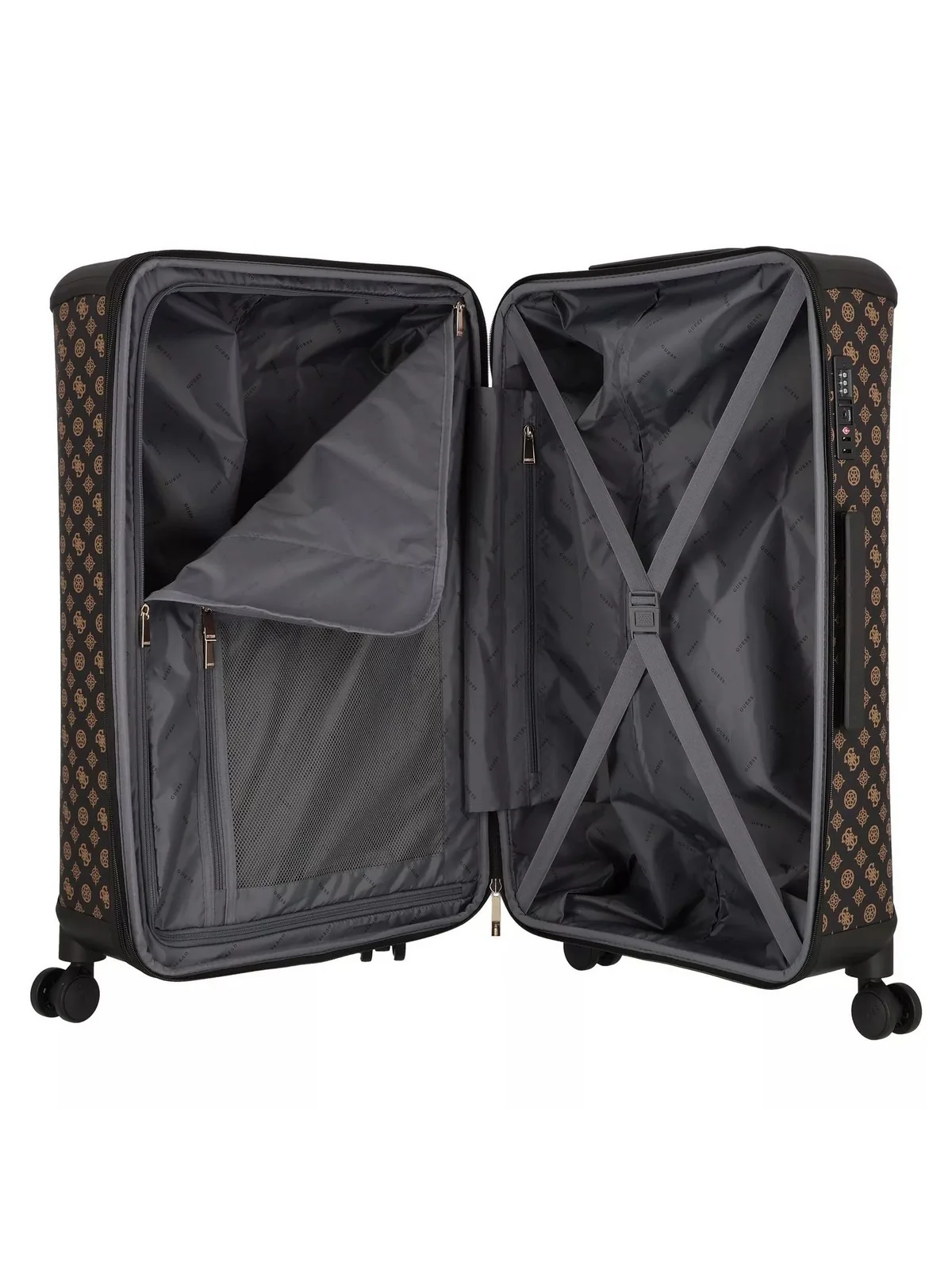 GUESS Valigia e Trolley Donna WILDER 28 IN 8-WHEELER TWHP74 52988 BRO Marrone - Image 4