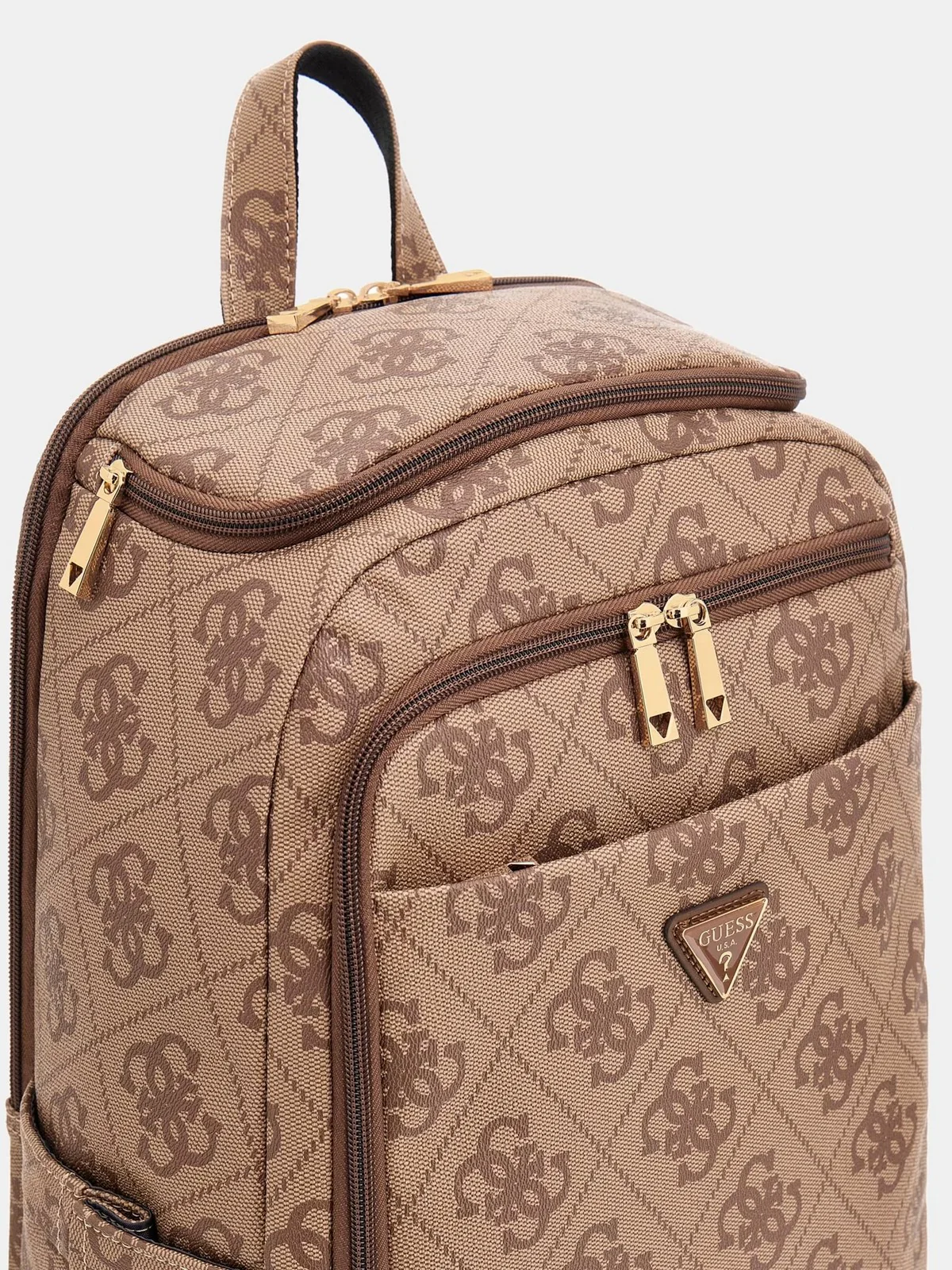 GUESS Zaino Donna BERTA U-ZIP BACKPACK TWOB86 88033 LGW LATTE LOGO/BROWN - Image 4