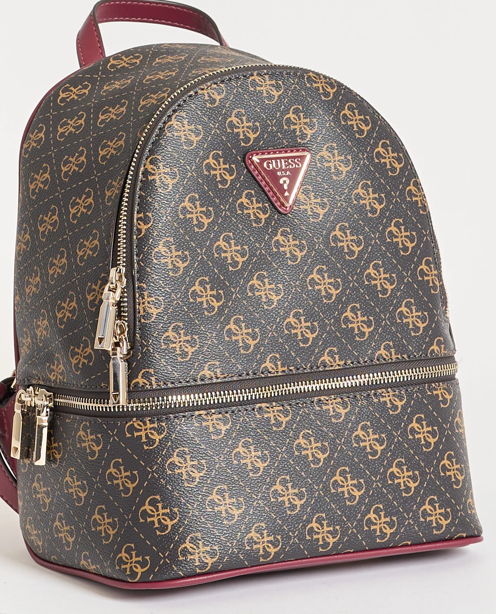 GUESS Zaino Donna FOLLIE SMALL BACKPACK TWLQ96 76032 BNL BROWN LOGO - Image 3