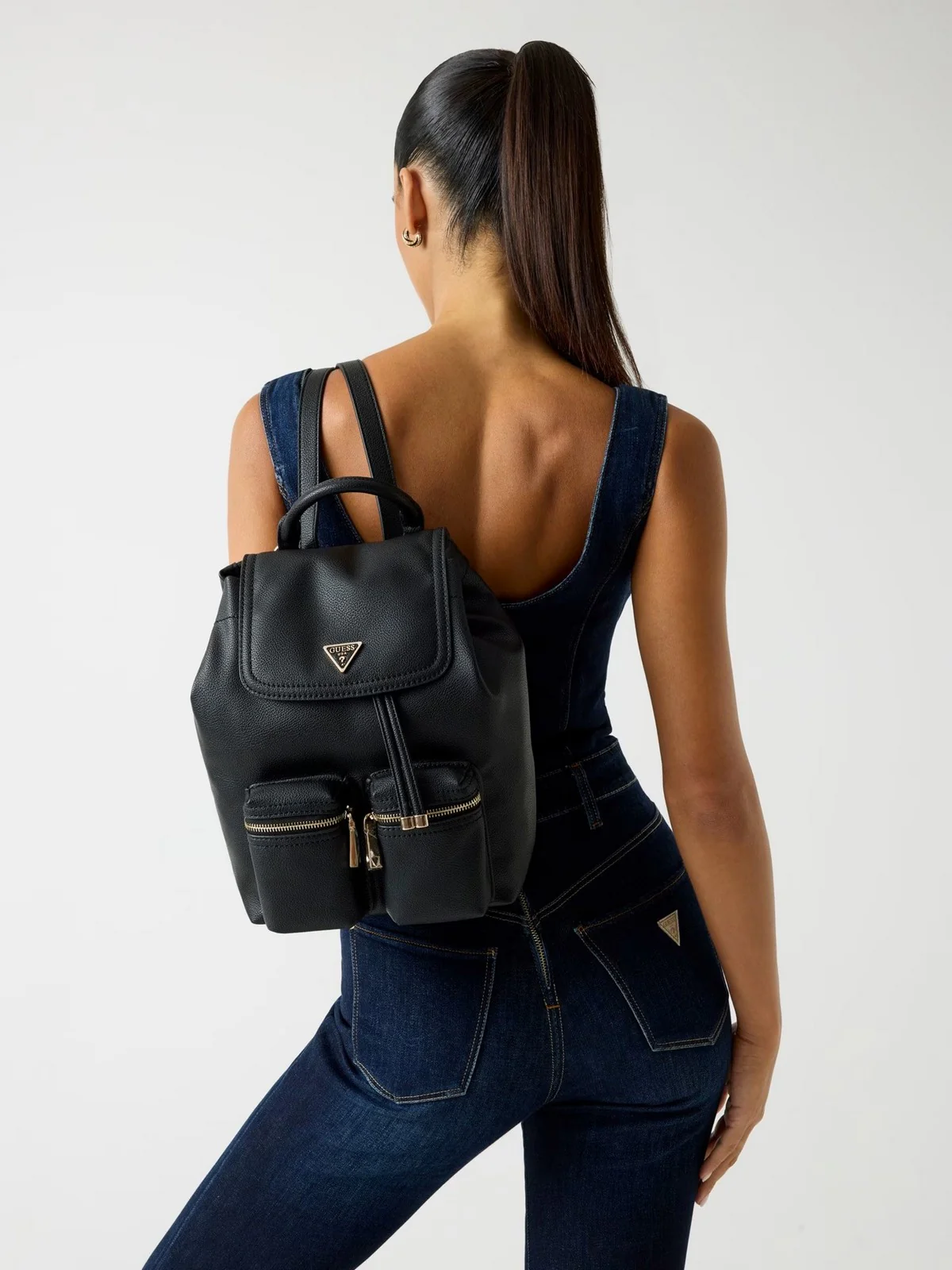 GUESS Zaino Donna MANHATTAN II FLAP BACKPACK HWBG71 18310 BLA BLACK - Image 3