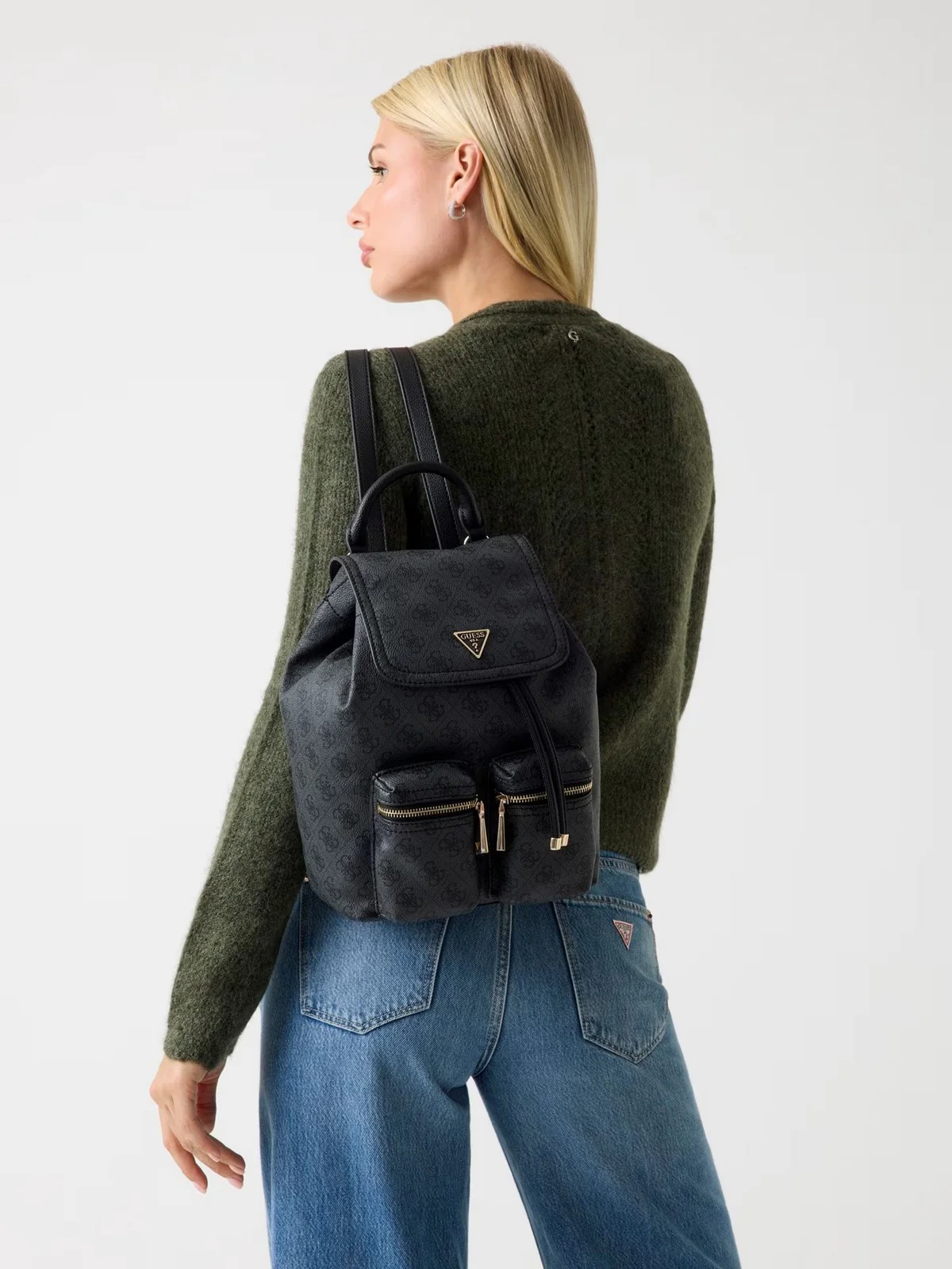 GUESS Zaino Donna MANHATTAN II FLAP BACKPACK HWSG71 18310 CLO COAL LOGO - Image 2