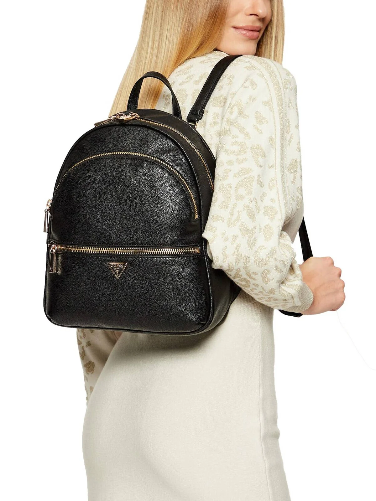 GUESS Zaino Donna MANHATTAN II LARGE BACKPACK HWBG71 18330 BLA BLACK - Image 5