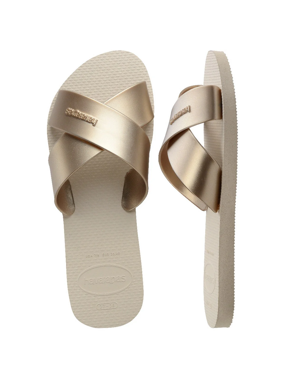 HAVAIANAS Ciabatta Donna Hav. Aqua metallic 4148866.0121 Beige - Image 5