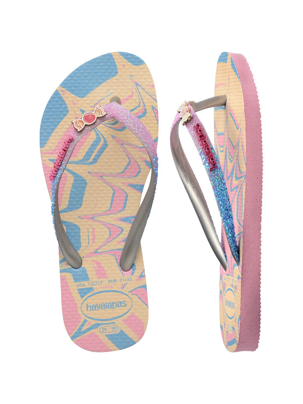 HAVAIANAS Infradito Bambine e ragazze Hav. Kids slim glitter trendy 4146976.9321 Rosa - Image 2