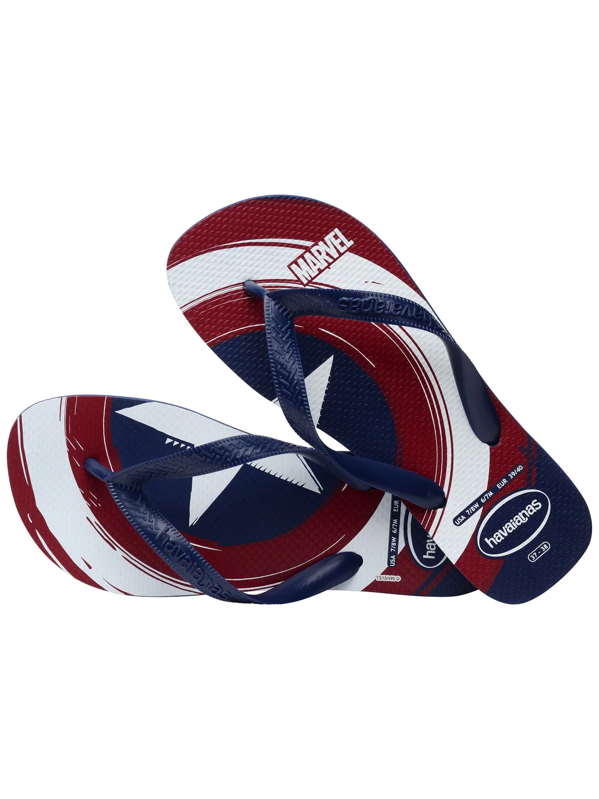 HAVAIANAS Infradito Bambini e ragazzi Hav. Top Marvel Logomania 4146953.4368 Blu - Image 4