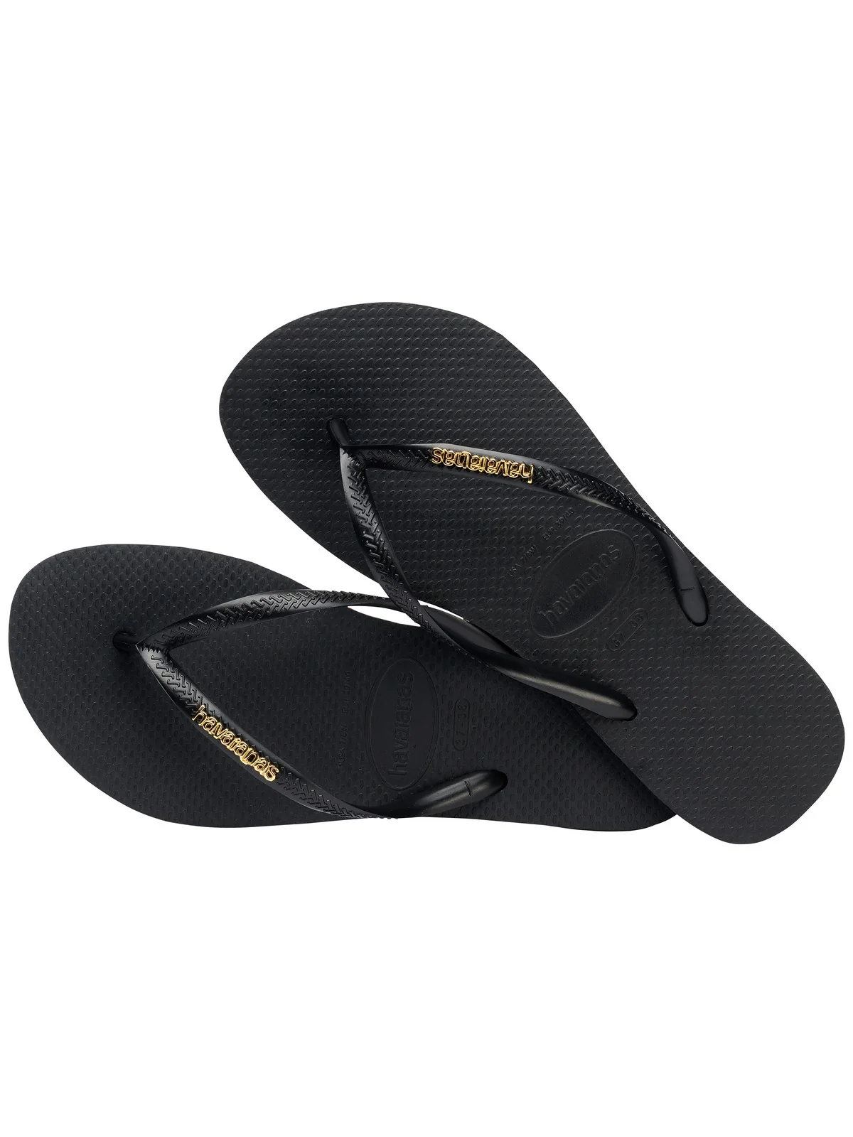 HAVAIANAS Infradito Donna Hav. Slim Logo Metallic 4119875.1924 Nero - Image 4