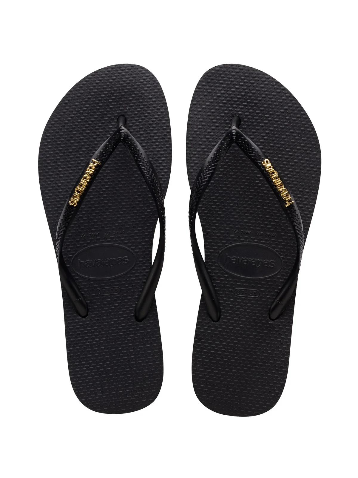 HAVAIANAS Infradito Donna Hav. Slim Logo Metallic 4119875.1924 Nero - Image 5