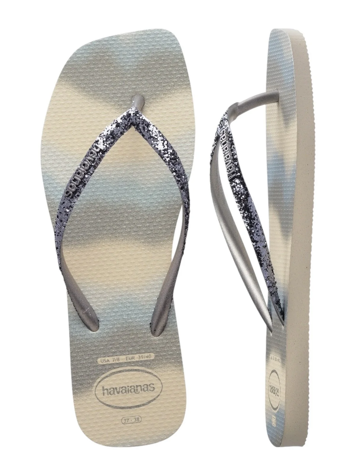 HAVAIANAS Infradito Donna Hav. Slim square glitter party 4149417.9021 Beige - Image 2