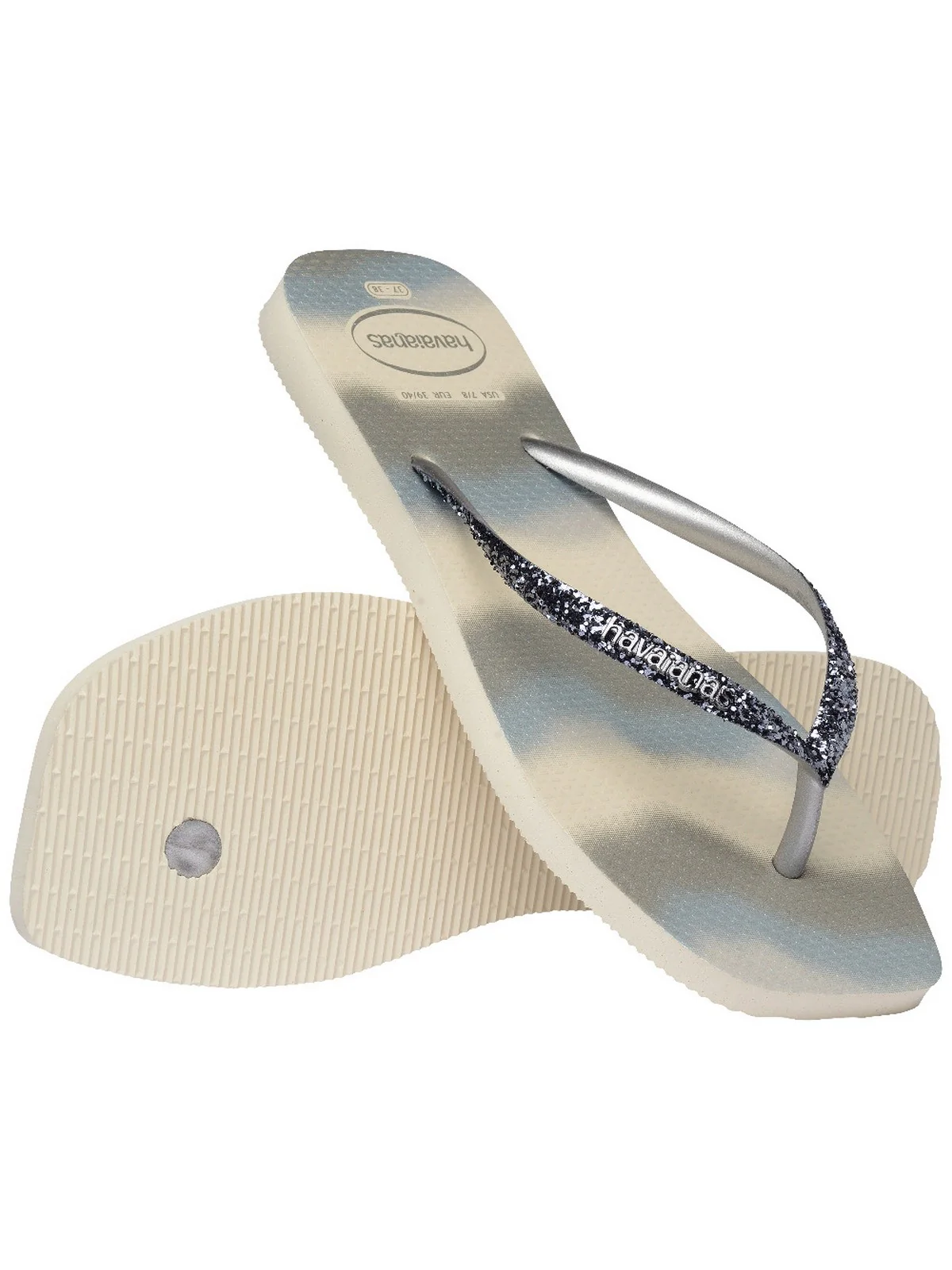 HAVAIANAS Infradito Donna Hav. Slim square glitter party 4149417.9021 Beige - Image 3
