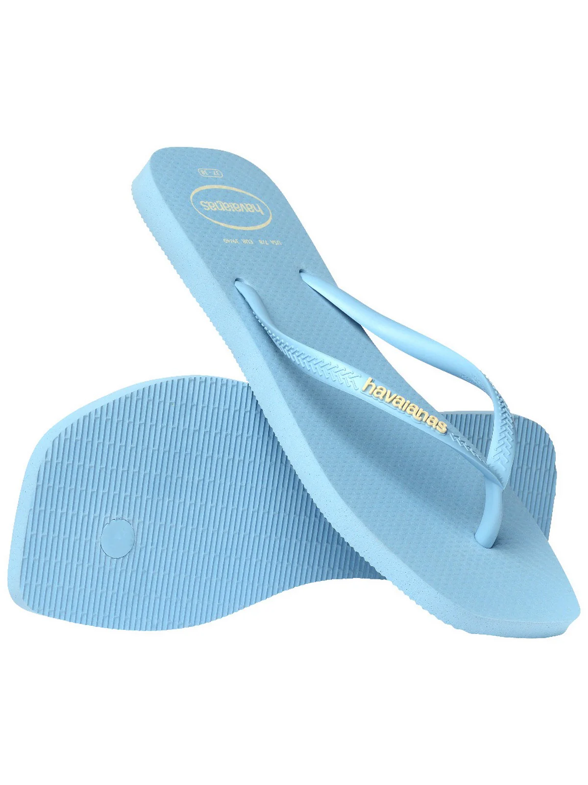 HAVAIANAS Infradito Donna Hav. Slim square logo pop up 4148959.1056 Blu - Image 2