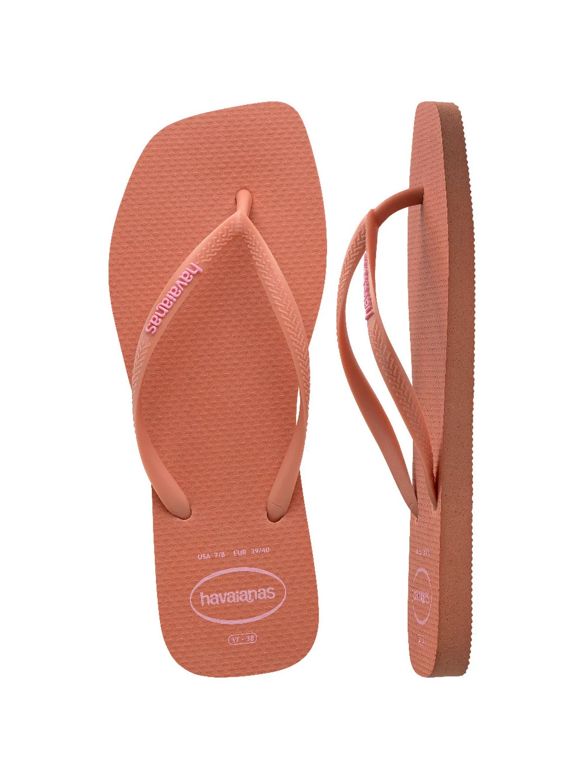 HAVAIANAS Infradito Donna Hav. Slim square logo pop up 4148959.9259 Rosa - Image 4