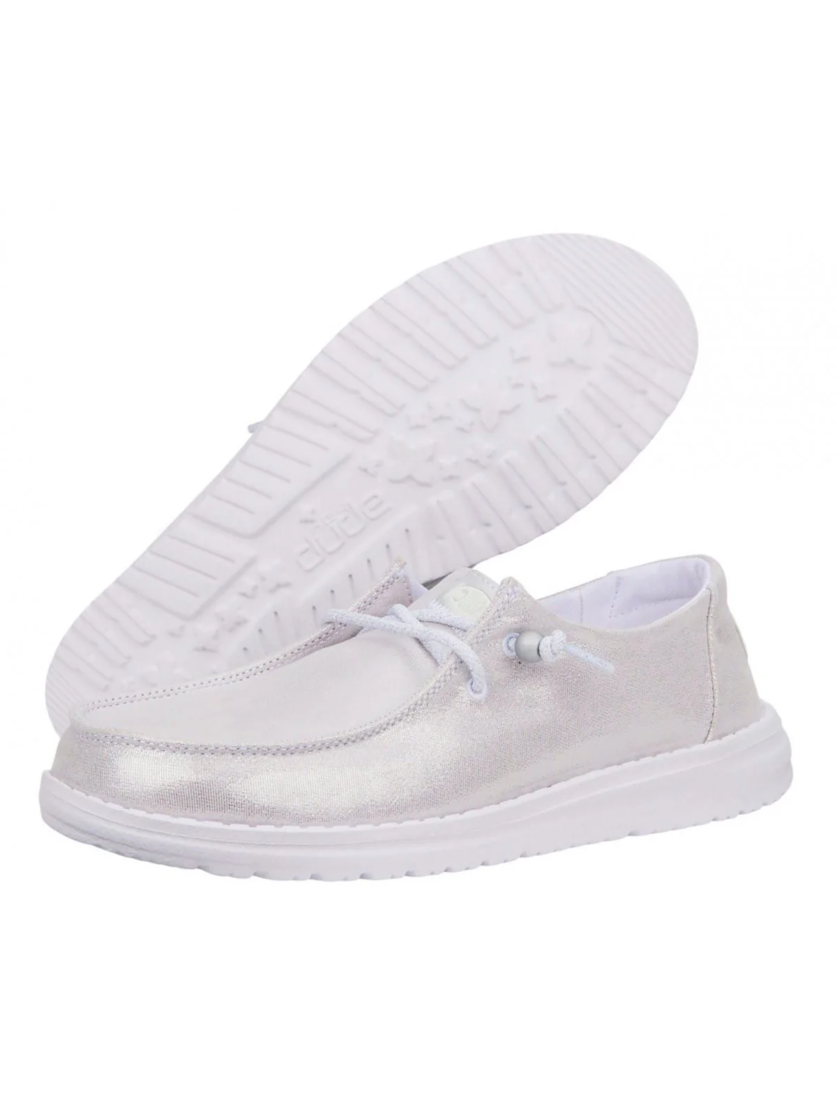 HEY DUDE Mocassino Donna Wendy Metallic Shine HD.40903 040 Argento - Image 3