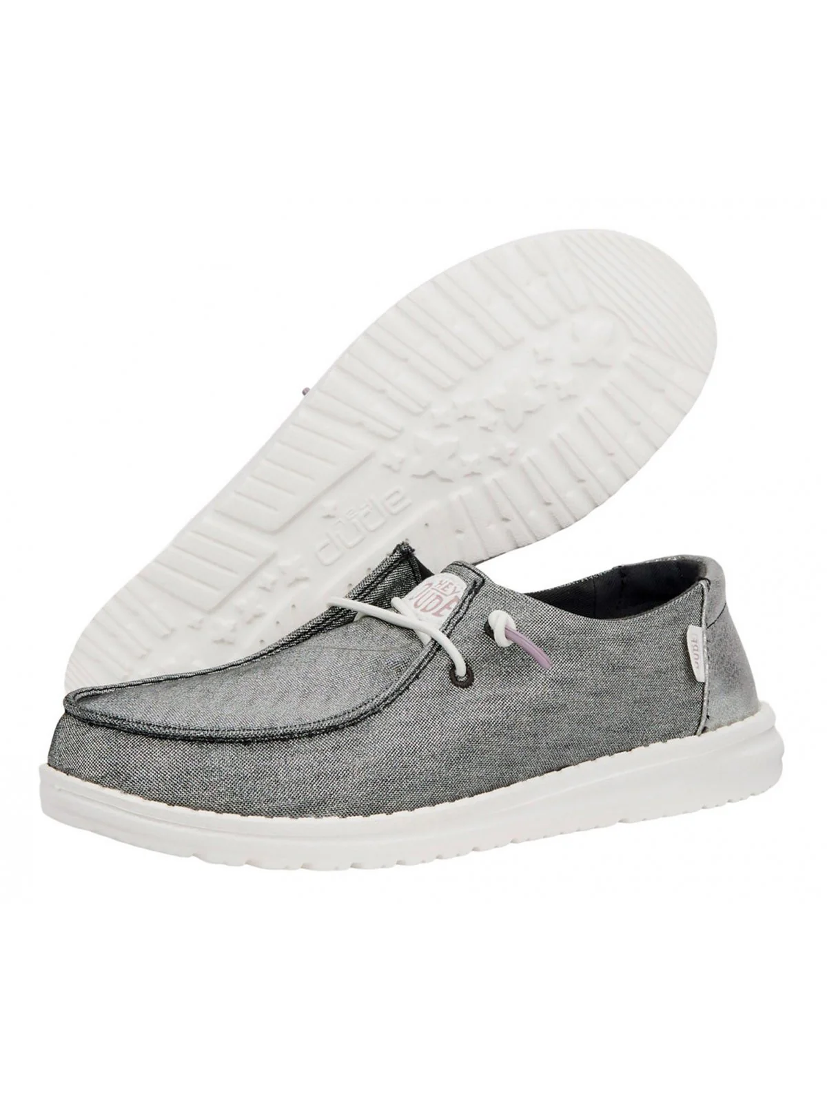 HEY DUDE Mocassino Donna Wendy Metallic Sparkle HD.41082 025 Grigio - Image 3