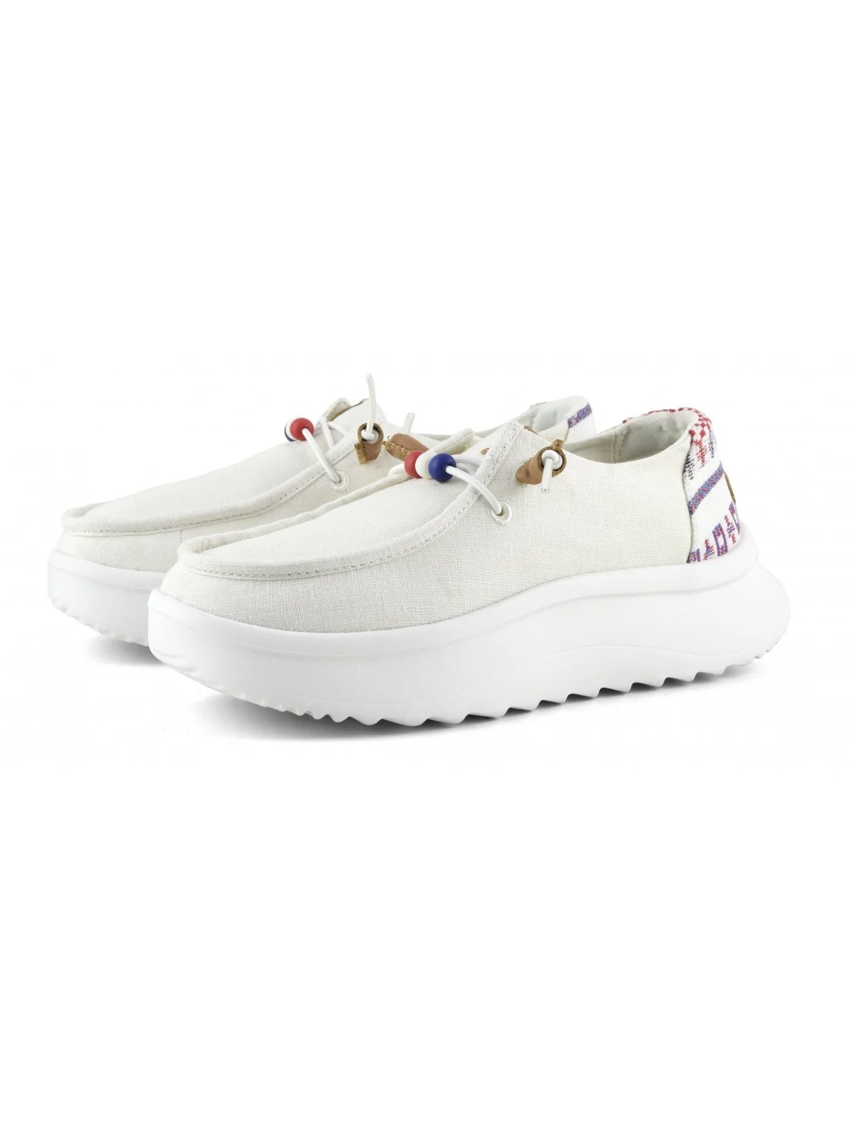 HEY DUDE Mocassino Donna Wendy Peak Baja Stripe HD.40739 100 Bianco - Image 4