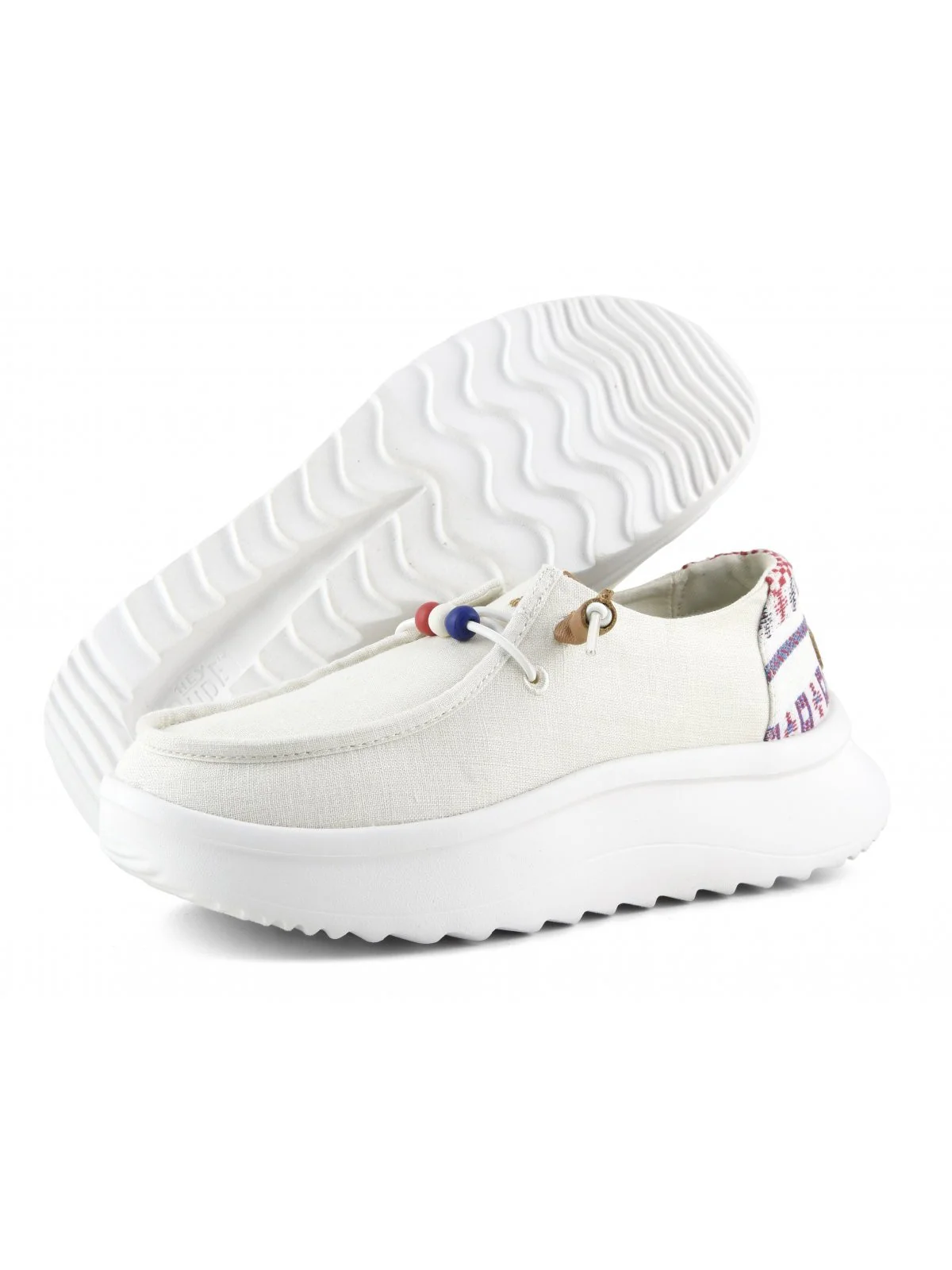 HEY DUDE Mocassino Donna Wendy Peak Baja Stripe HD.40739 100 Bianco - Image 5