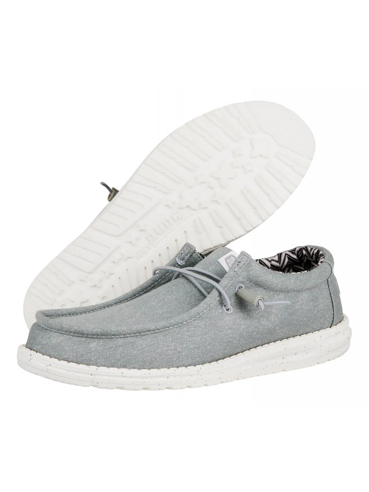 HEY DUDE Mocassino Uomo Wally Canvas HD.40700 007 Grigio - Image 4