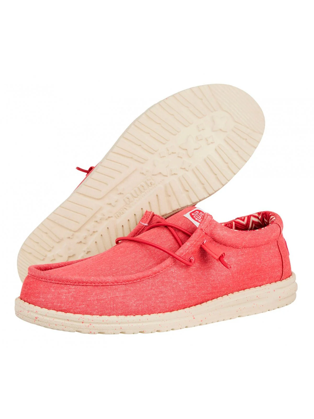 HEY DUDE Mocassino Uomo Wally Canvas HD.40700 6VF Rosso - Image 4
