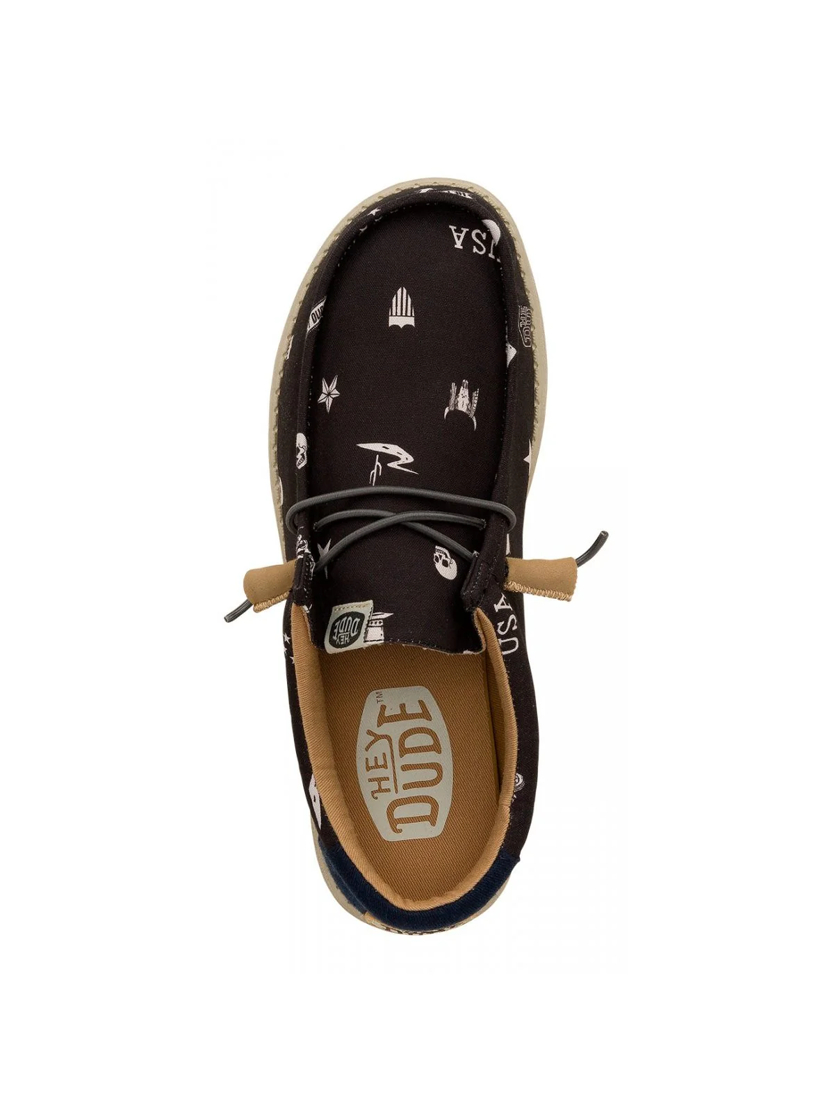 HEY DUDE Mocassino Uomo Wally Stars n Skulls Print HD.41284 001 Nero - Image 4