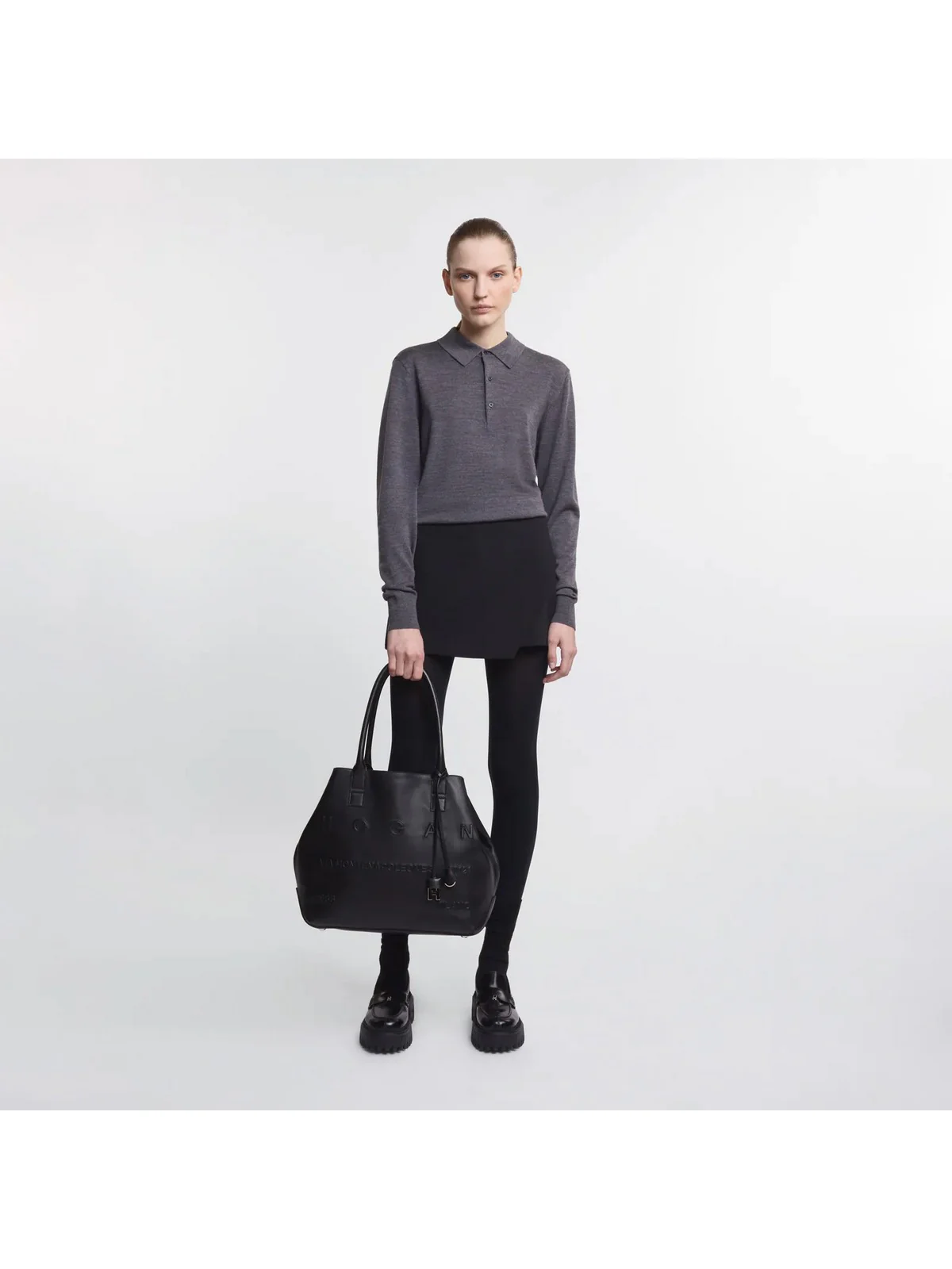HOGAN Borsa Donna ADDRESS SHOPPING MEDIA KBW01TA0300TZPB999 Nero - Image 4